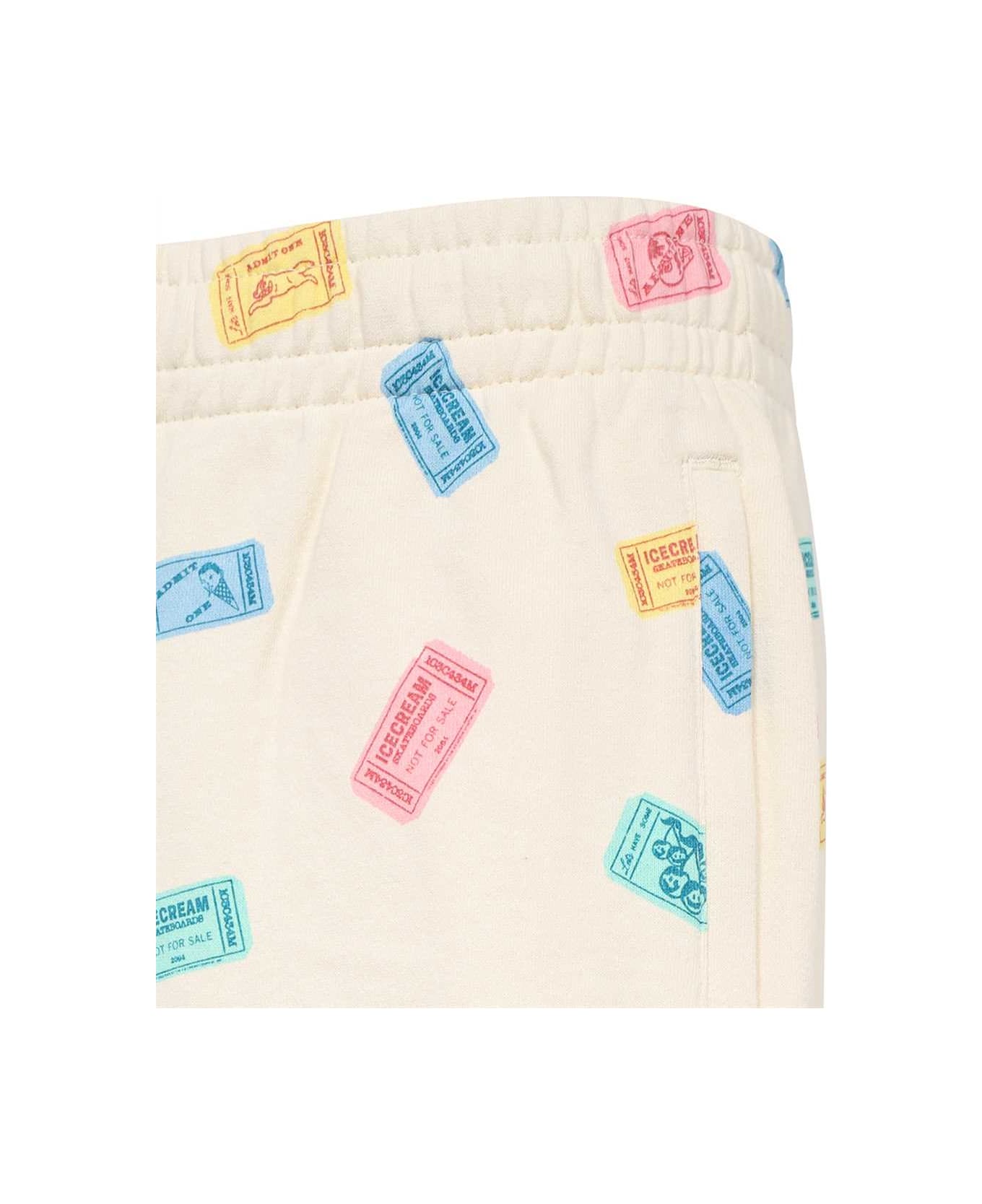 Icecream Cotton Bermuda Shorts - Ivory