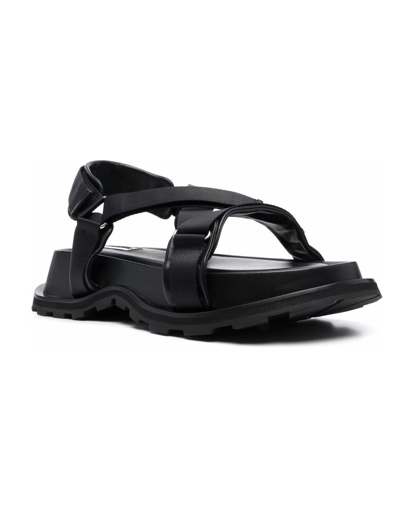 Jil Sander Velcro Strap Sandals - Black