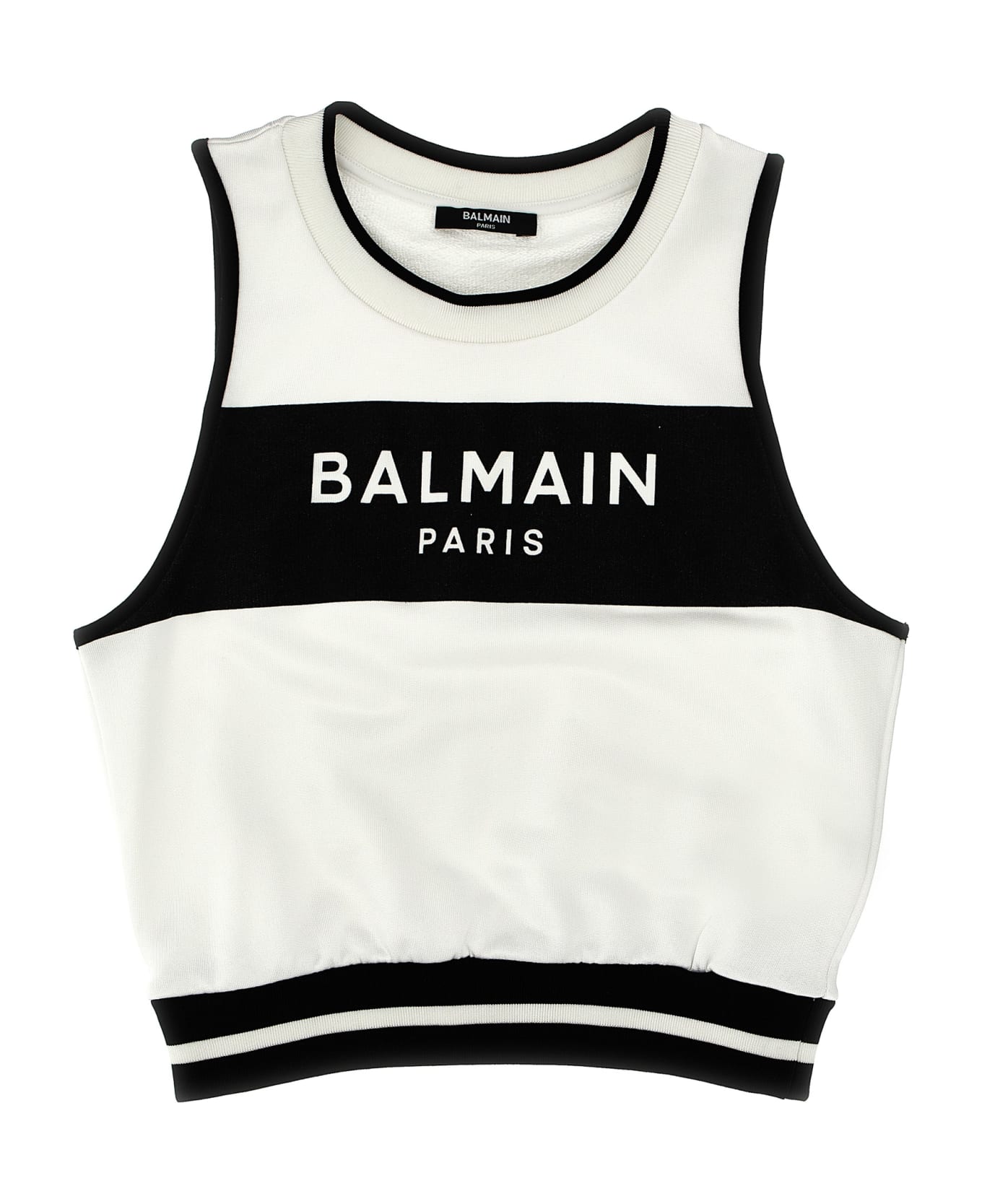 Balmain Logo Tank Top - White/Black