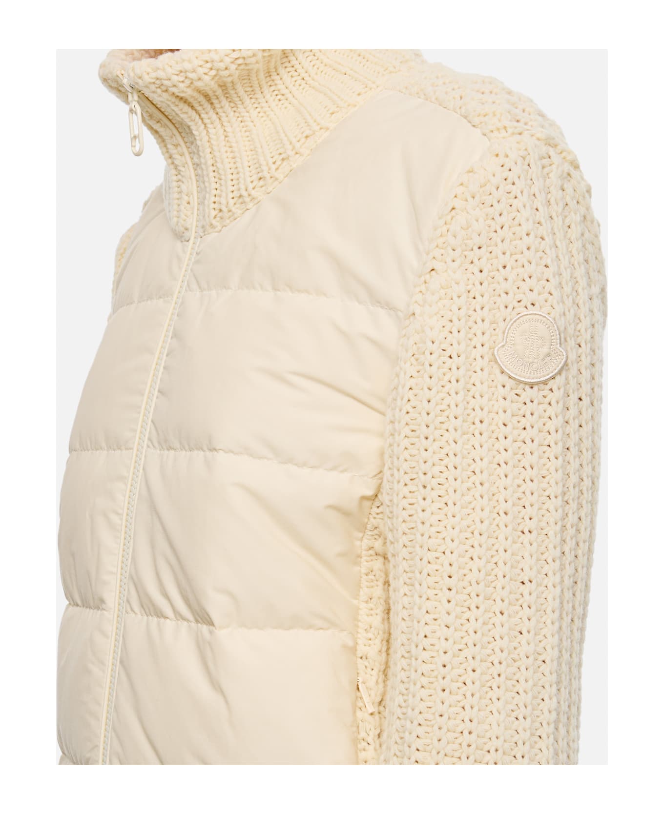 Moncler Knitted Sleeve Jacket - Beige