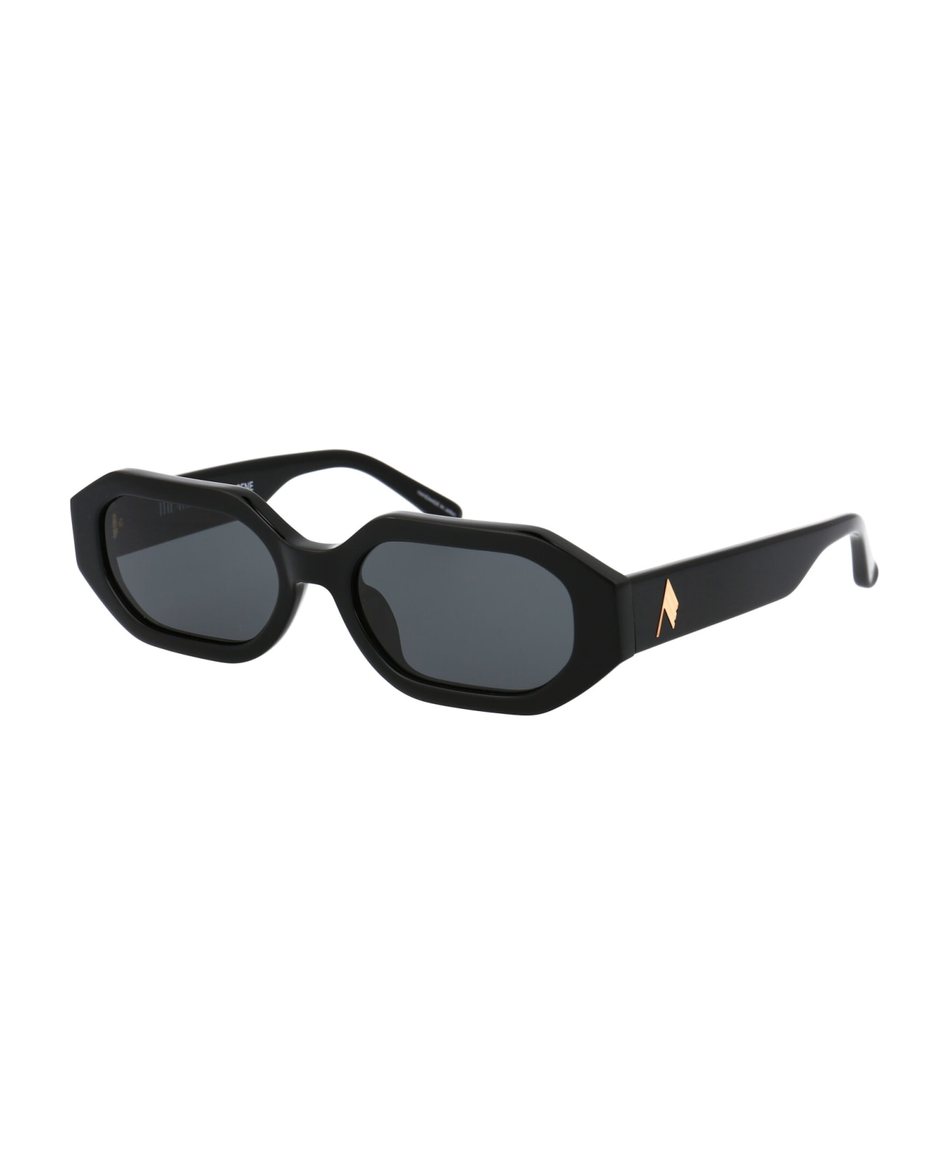 The Attico Irene Sunglasses - BLACK/YELLOWGOLD/GREY