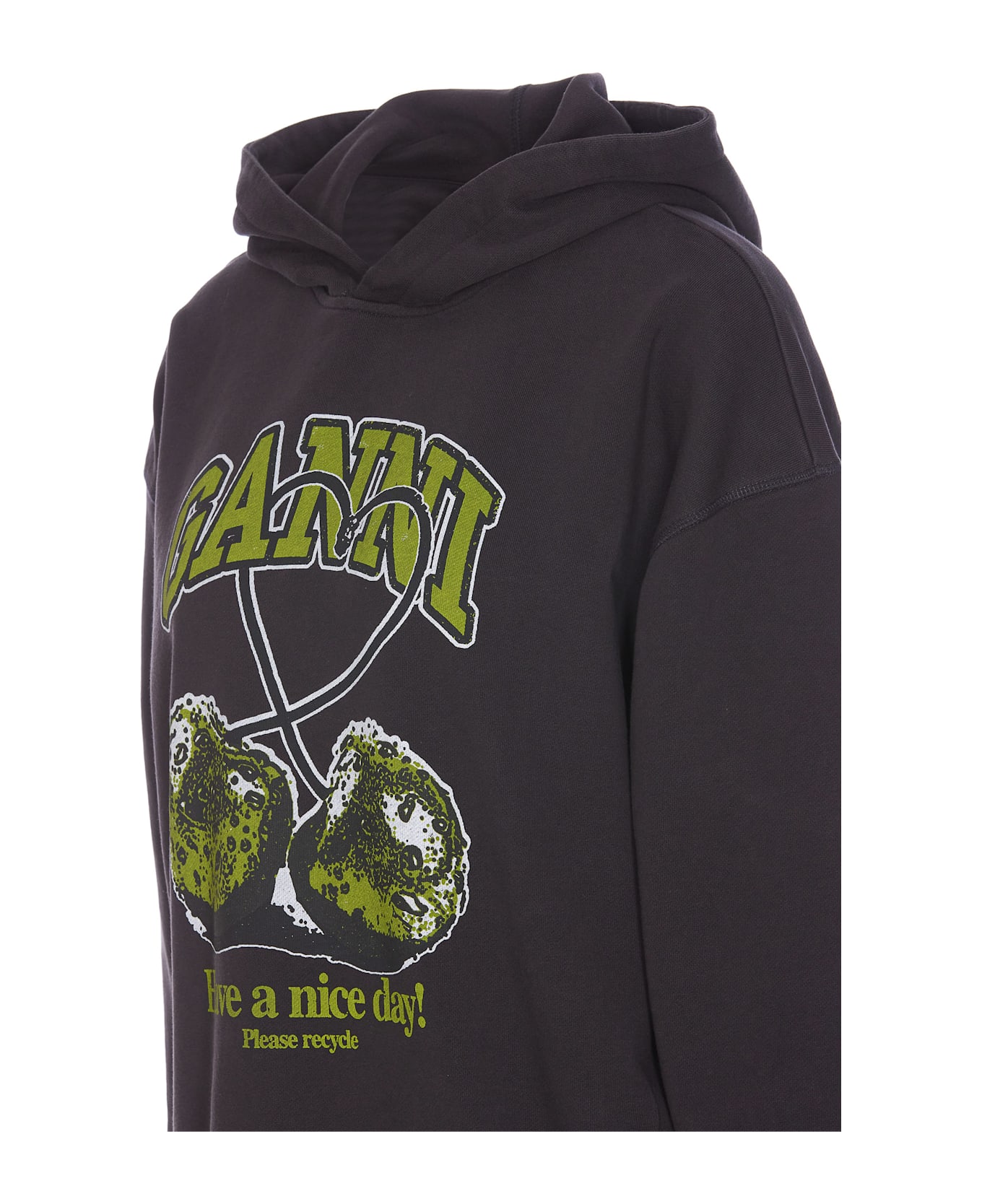 Ganni Isoli Cherries Oversize Sweatshirt - Black