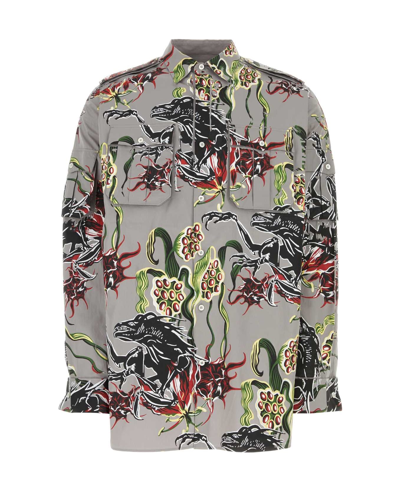 Prada Printed Poplin Shirt - GRANITOROSSO