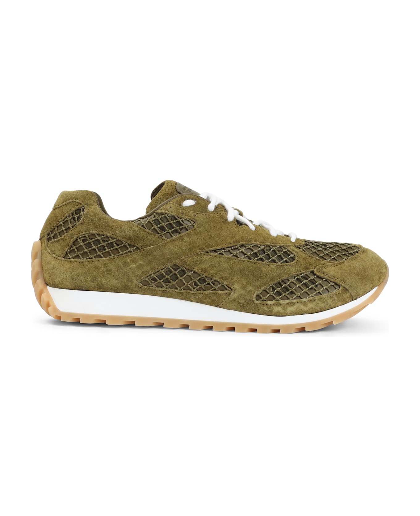 Bottega Veneta Suede Orbit Sneakers - Olive Oil