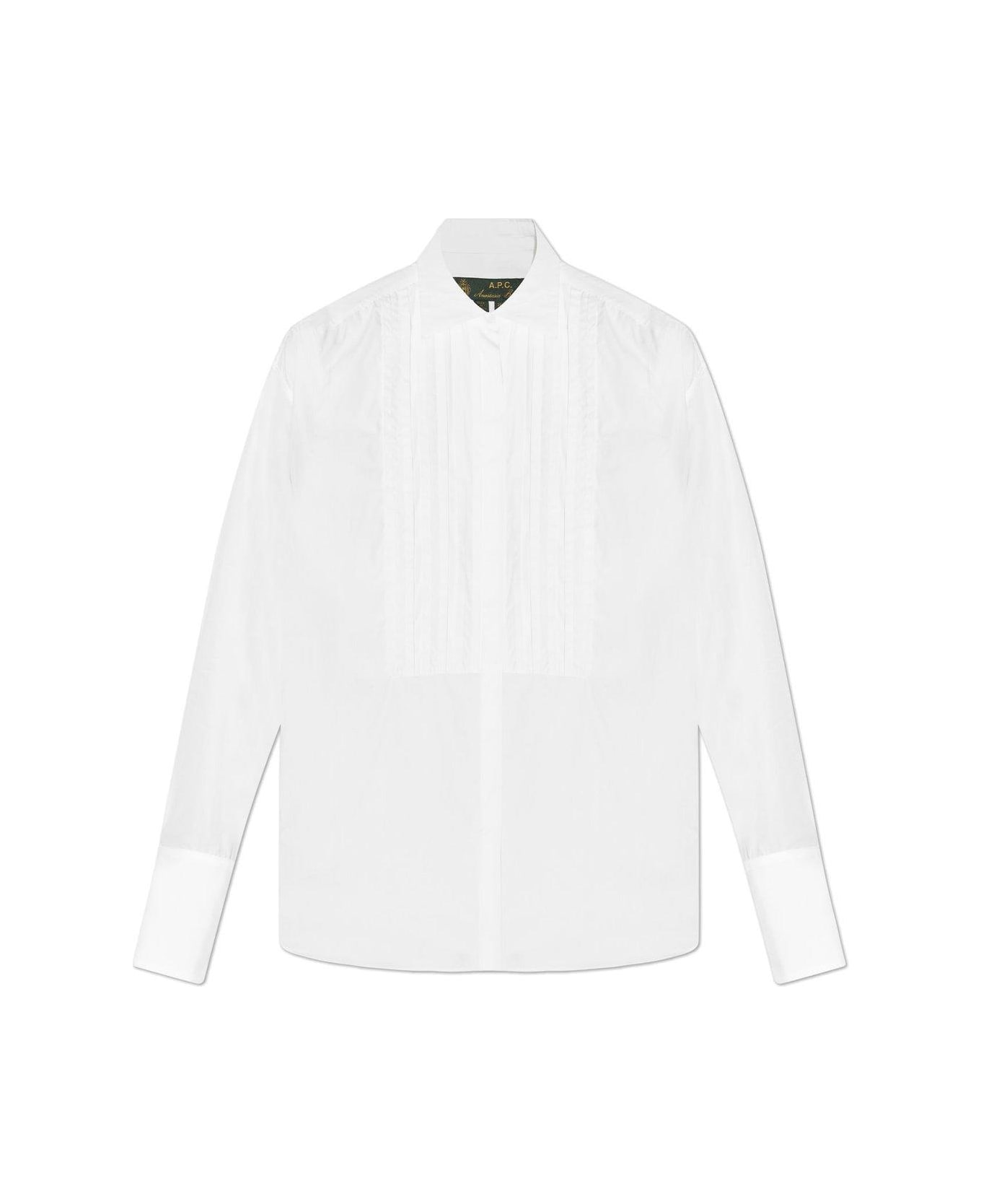 A.P.C. Dante Pleated Shirt - WHITE
