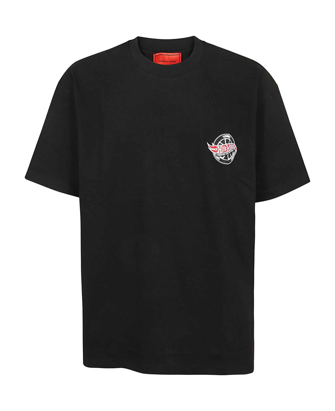 Vision of Super Black T-shirt With Red Car Print - Black