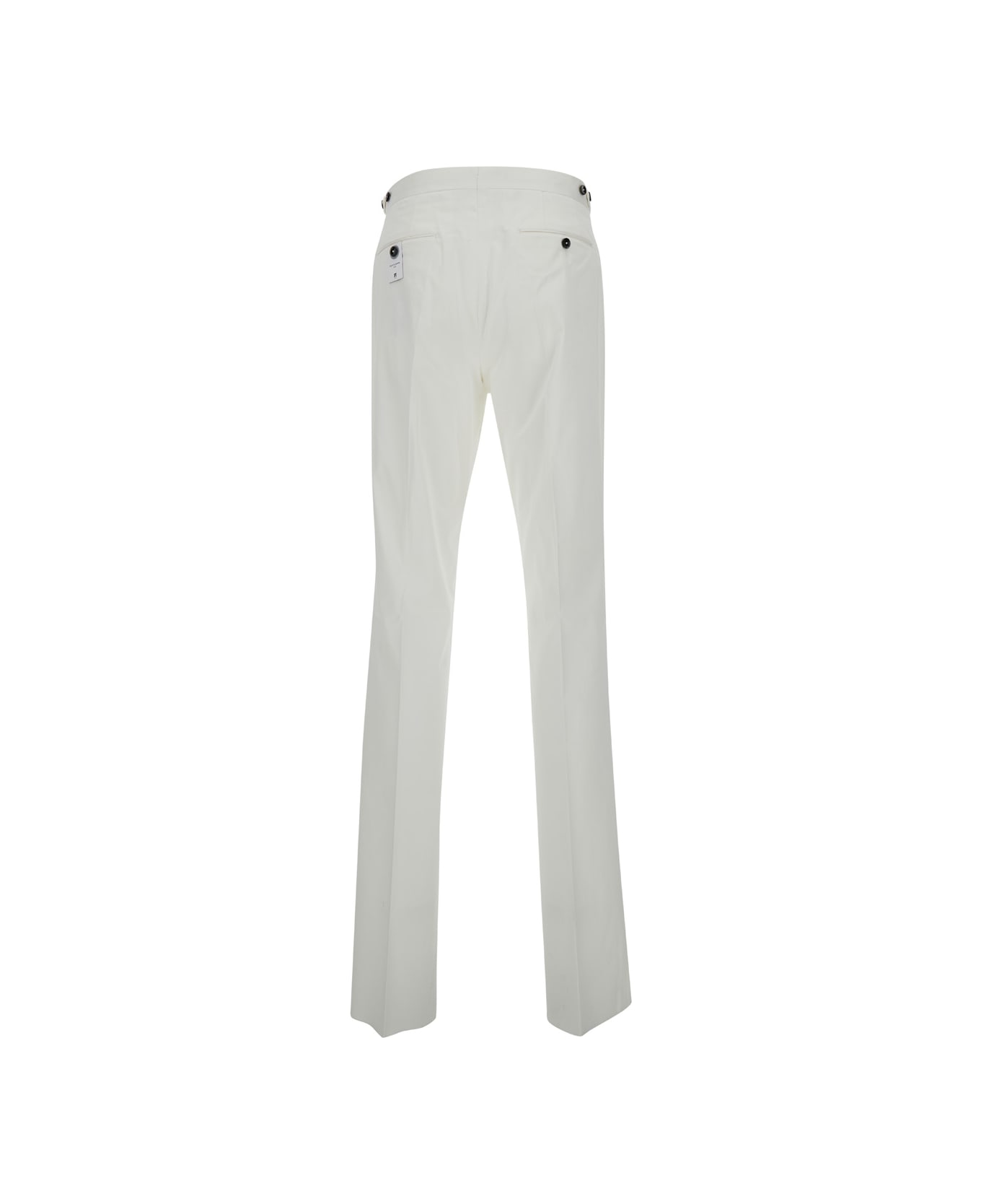 PT Torino White Slim Fit Tailoring Pants In Cotton Blend Man - White ボトムス