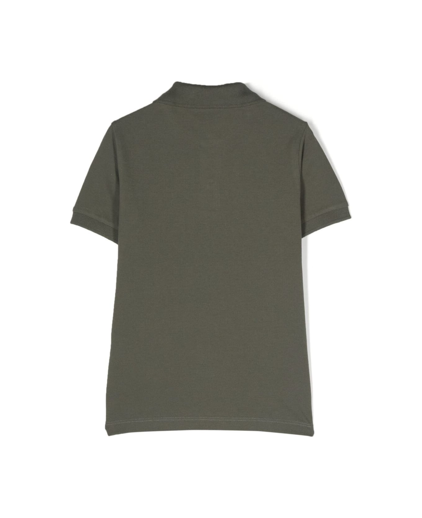 Stone Island Junior Green Polo Shirt With Logo In Stretch Cotton Boy - Green Tシャツ＆ポロシャツ