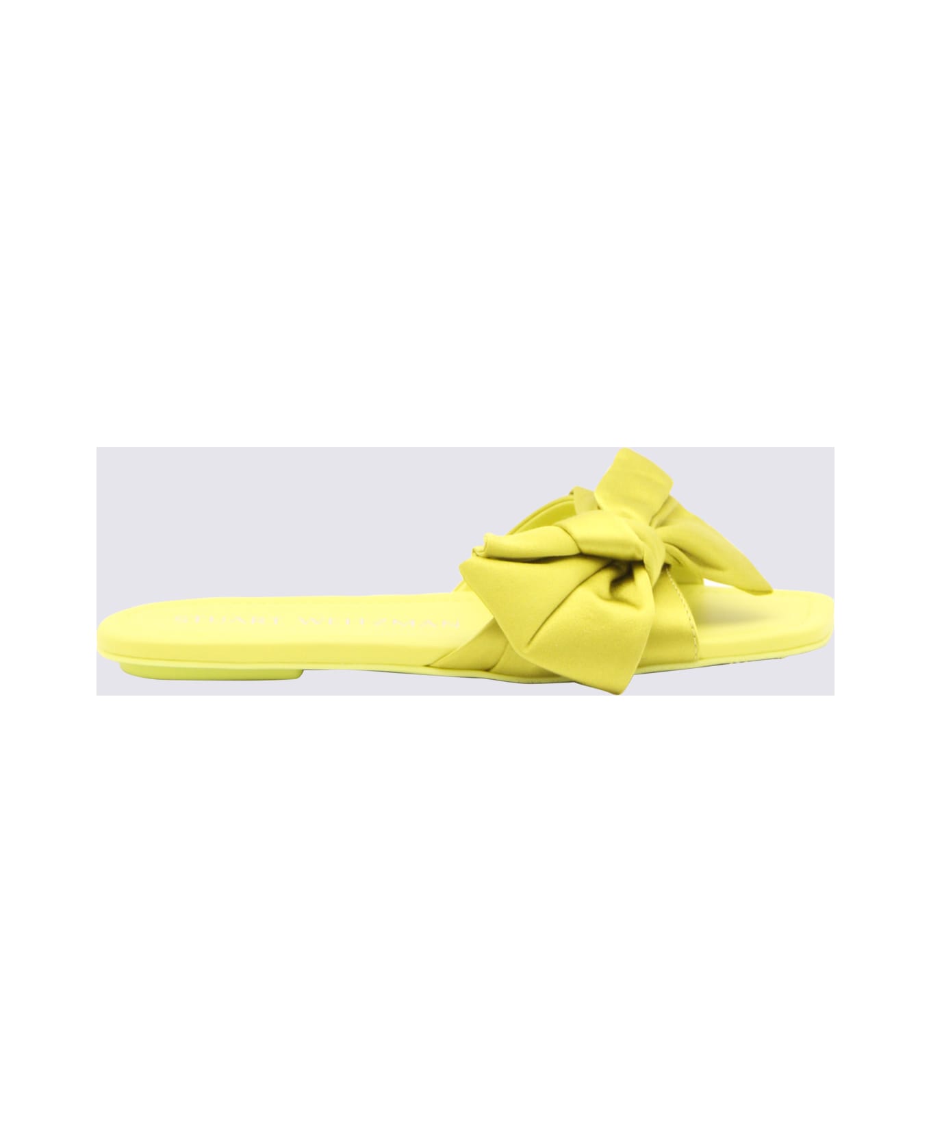 Stuart Weitzman Yellow Leather Loveknot Flat Sandals - OCHRE サンダル