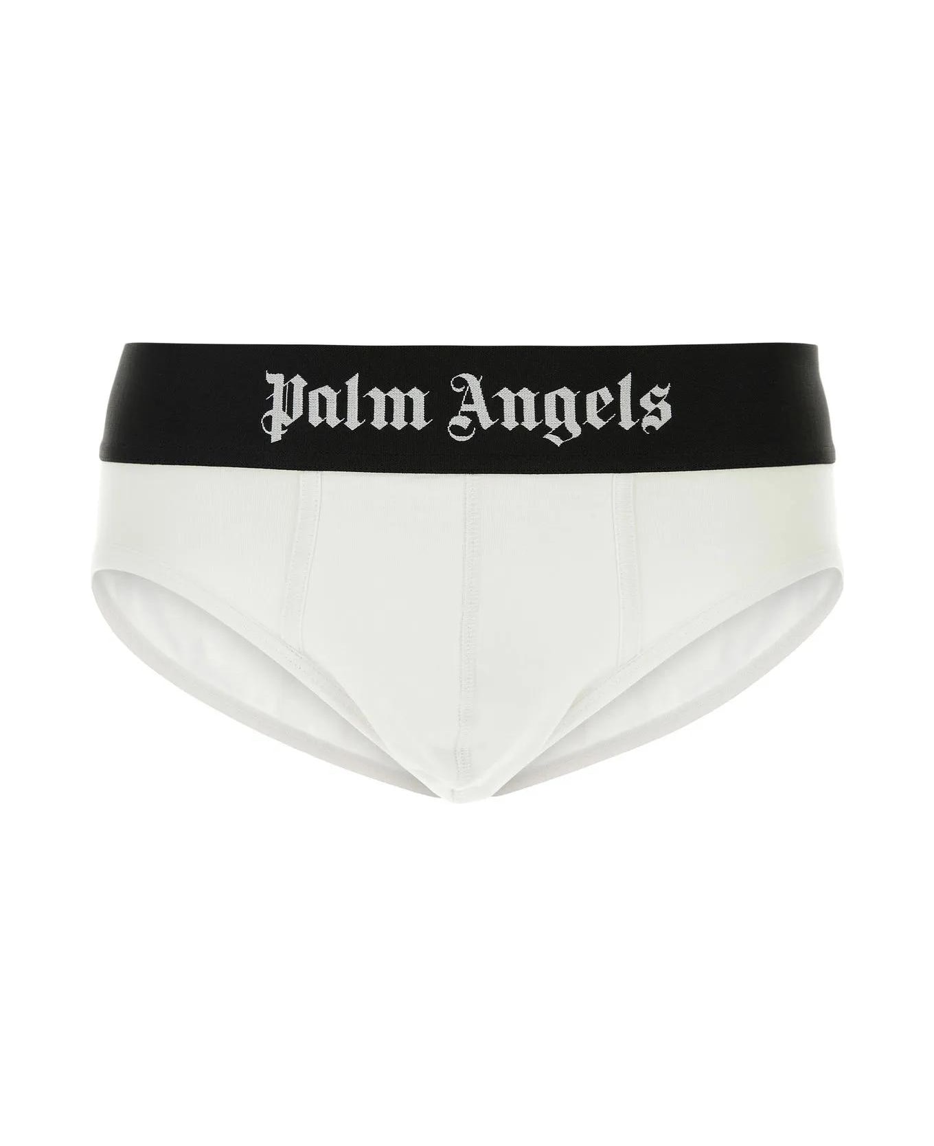 Palm Angels White Stretch Cotton Brief Set - White