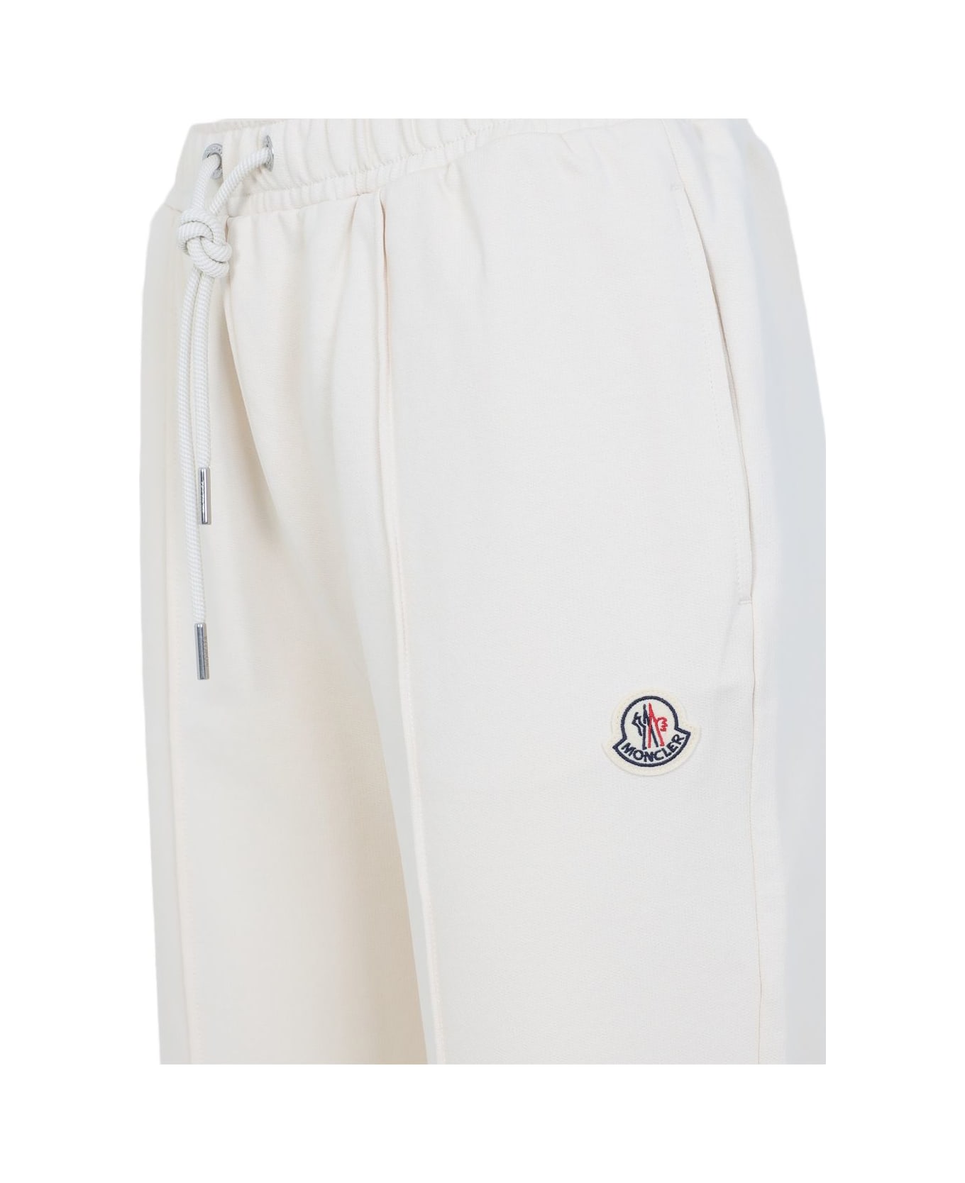 Moncler Logo Cotton Sweat Pants - Beige
