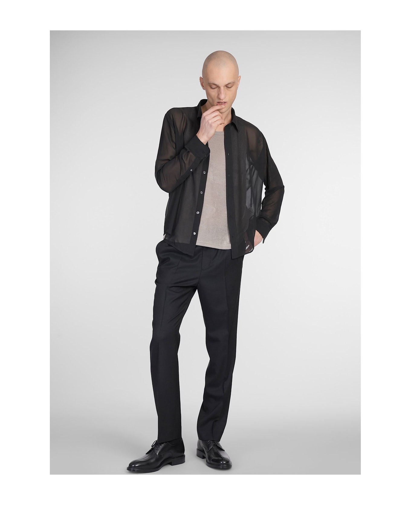 Ami Alexandre Mattiussi Shirt In Black Polyester - black