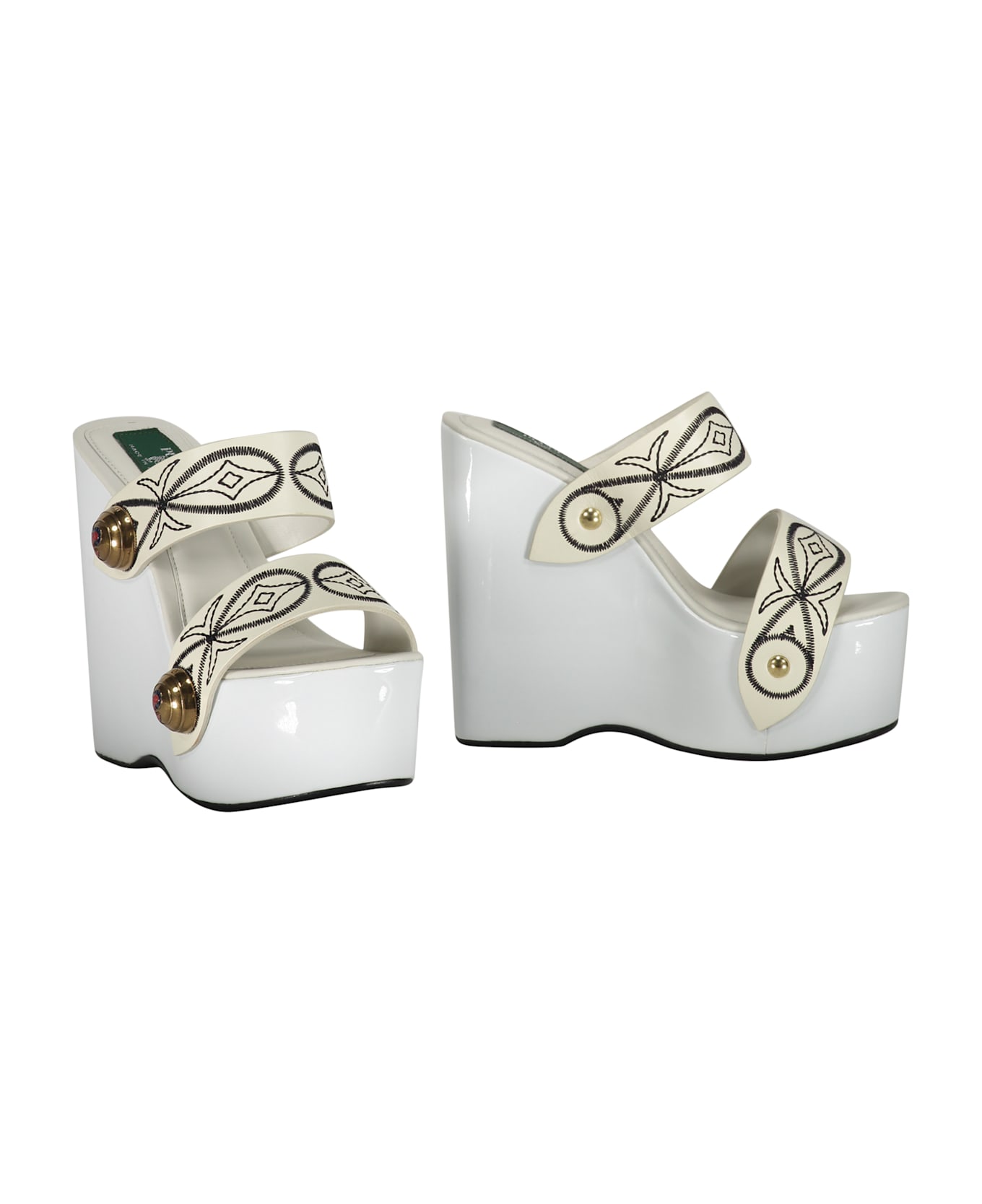 Pucci Leather Mules - White