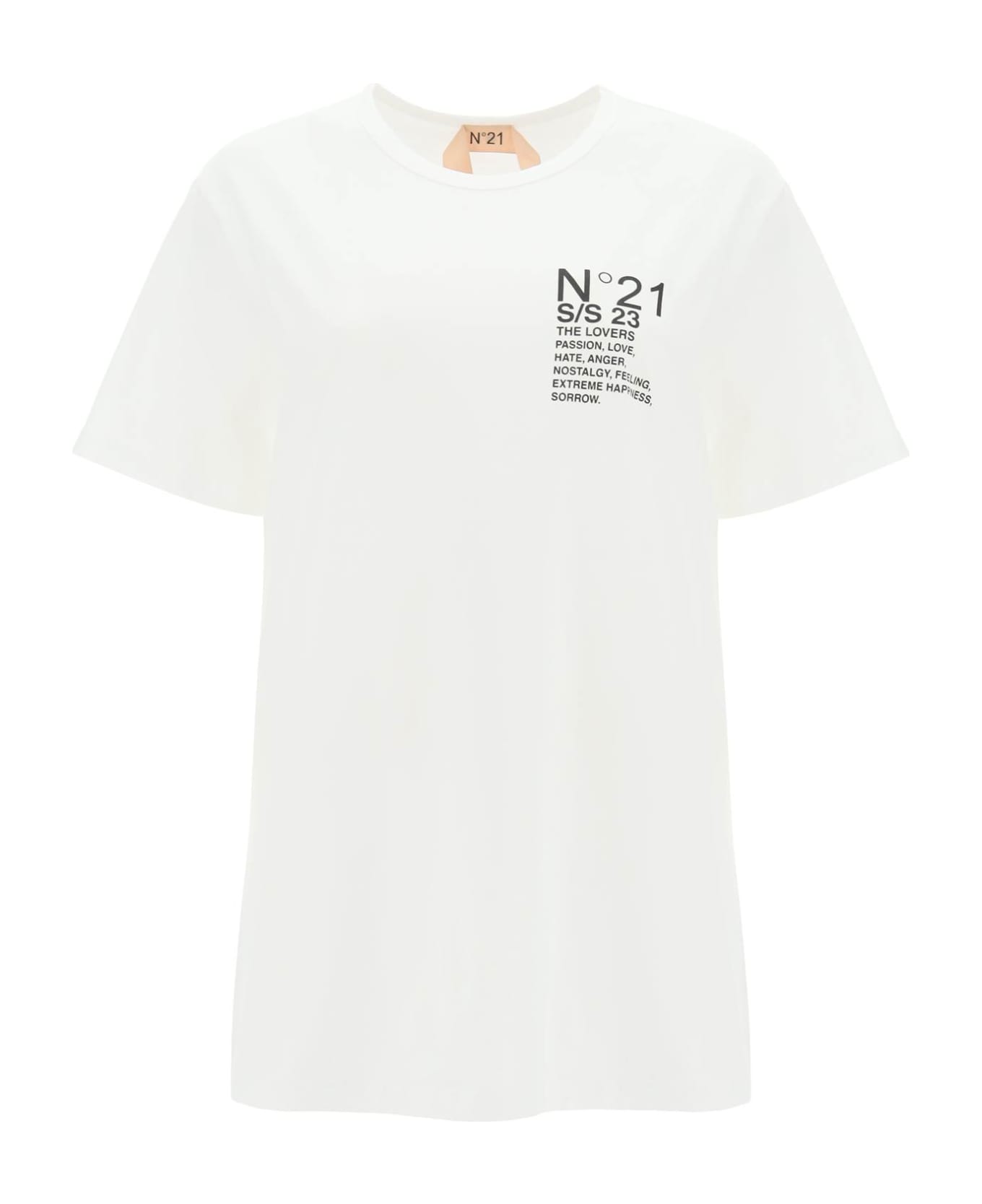 N.21 Oversized T-shirt With Logo Print - Bianco Tシャツ