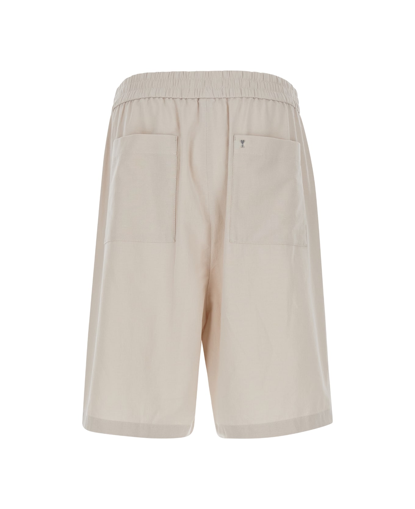 Ami Alexandre Mattiussi Beige Elastic Bermuda Shorts In Cotton Man - Beige