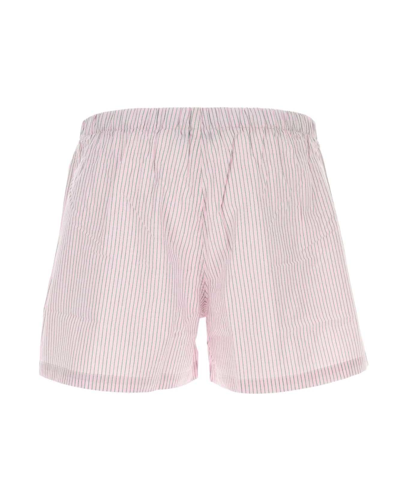 Gimaguas Embroidered Cotton Pyjama Shorts - PINKGREY