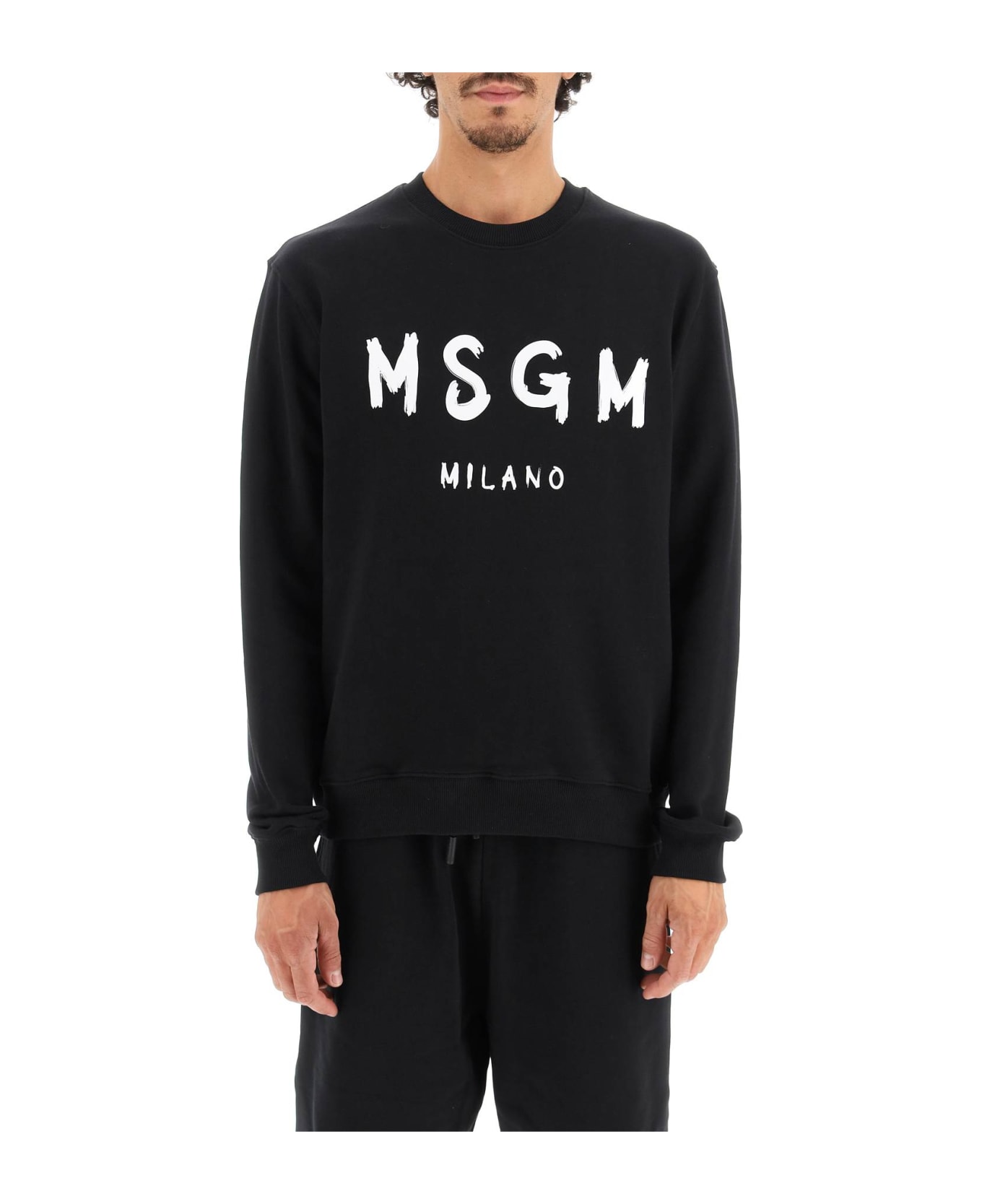 MSGM Brushed Logo Sweatshirt - Black フリース