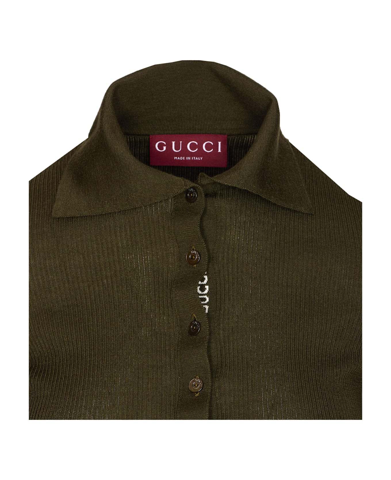 Gucci Web Detail Polo - Green