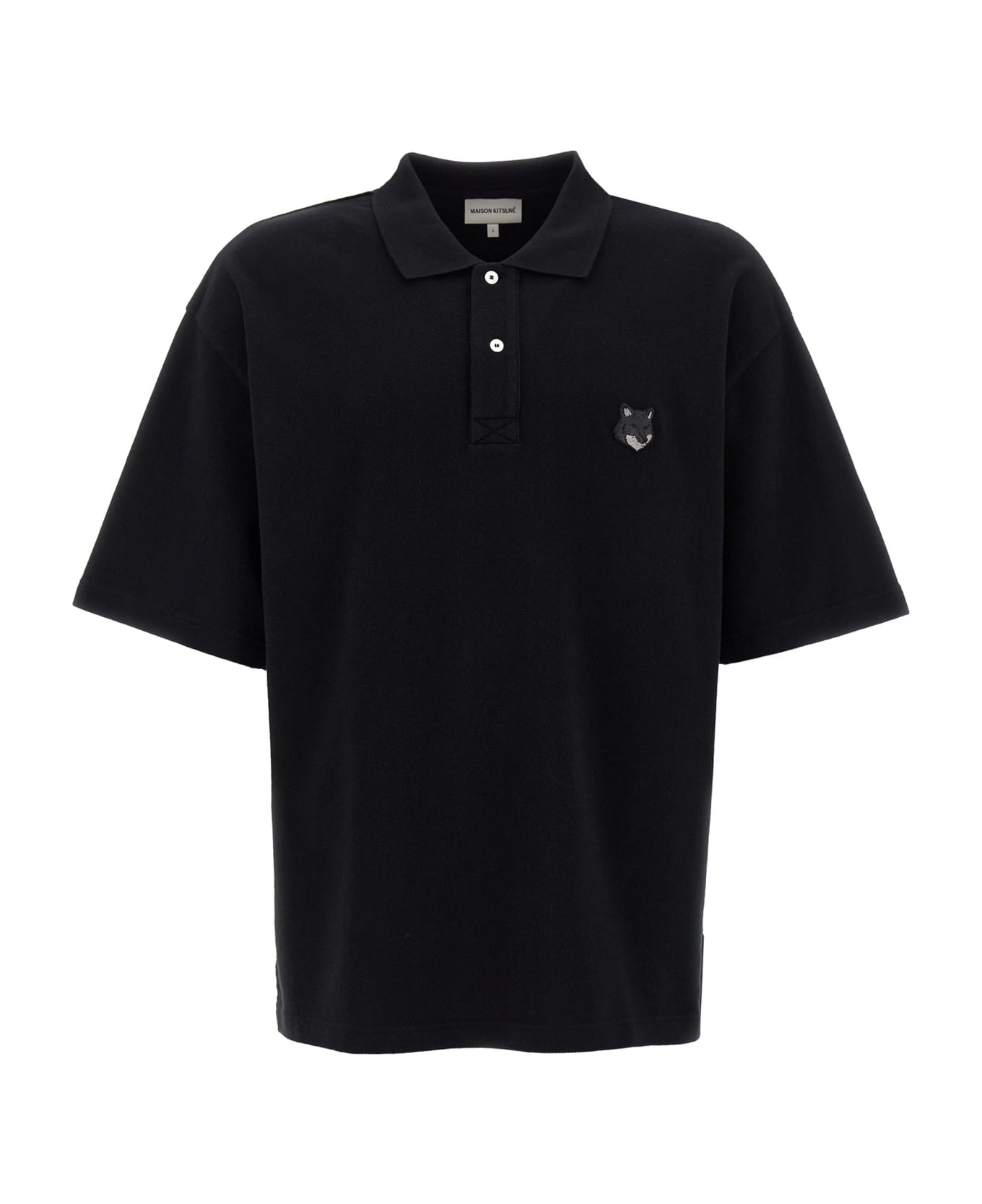 Maison Kitsuné 'bold Fox Head' Polo Shirt - Black   ポロシャツ