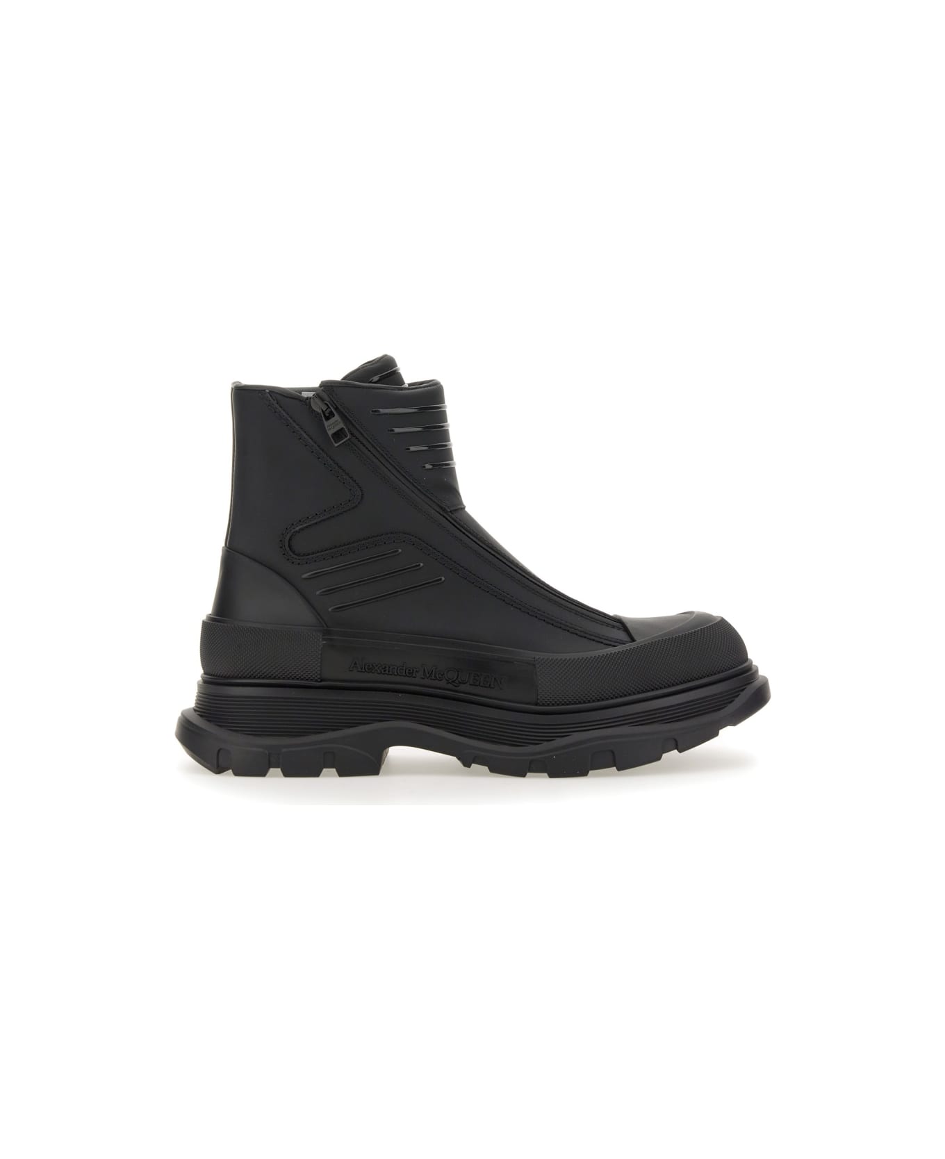 Alexander McQueen Tread Slick Motorcycle Boot - BLACK