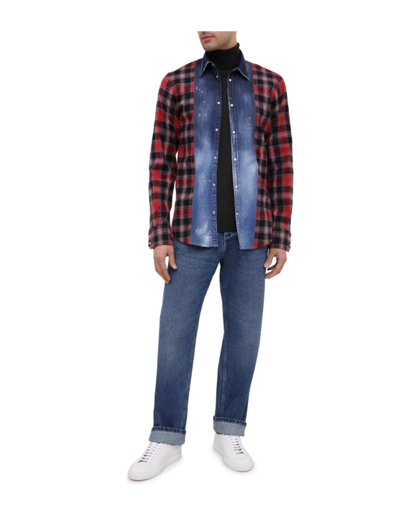 Dsquared2 Flannel Cotton Blend Shirt - Red