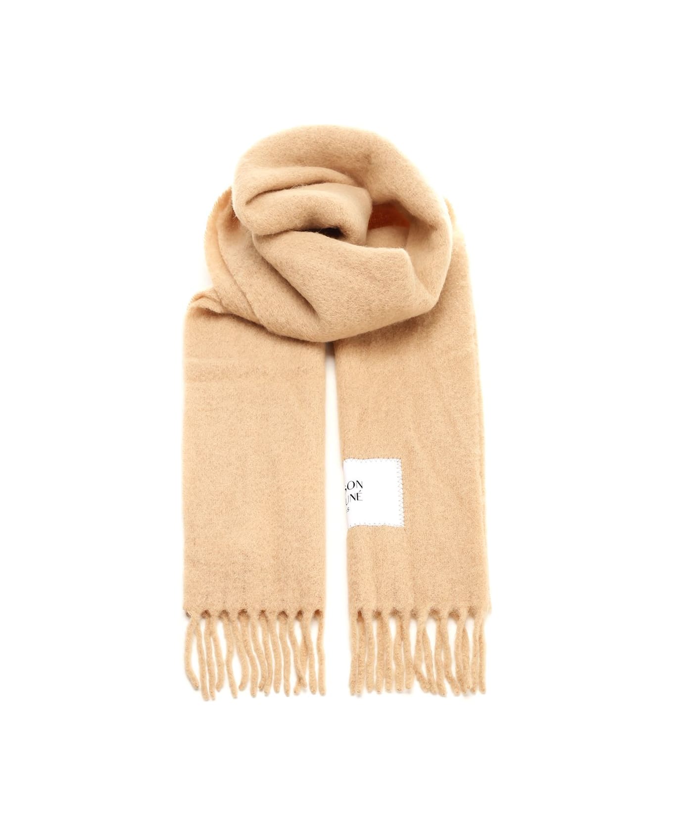 Maison Kitsuné Baby Alpaca Scarf - Beige