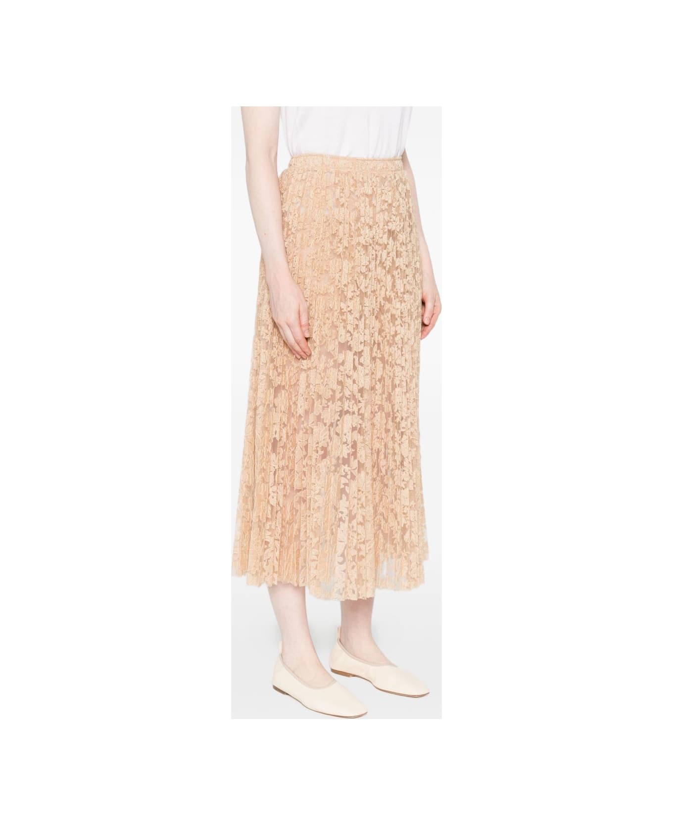 Ermanno Scervino Flower Lace Skirt - Beige