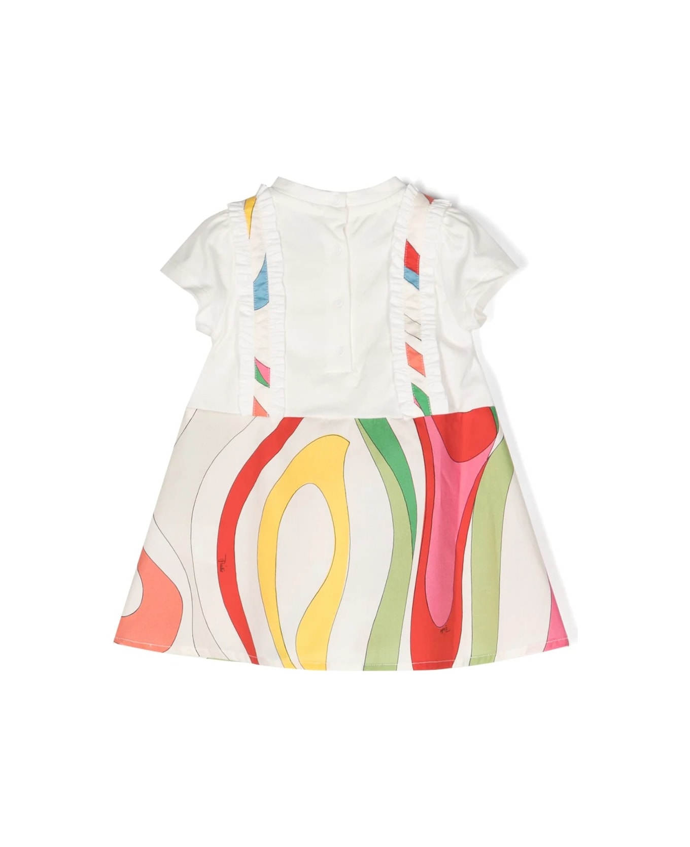 Emilio Pucci White Short-sleeved Dress With Marble Print - MULTICOLORE