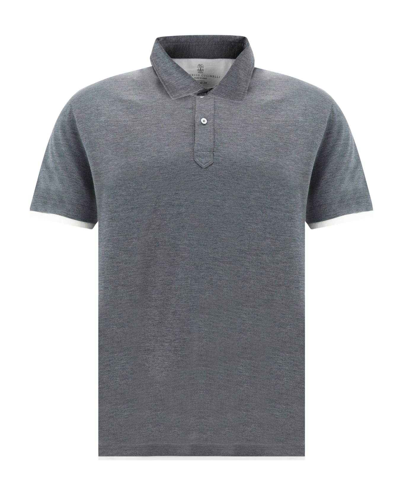Brunello Cucinelli Silk And Cotton Polo Shirt - Dark Grey ポロシャツ