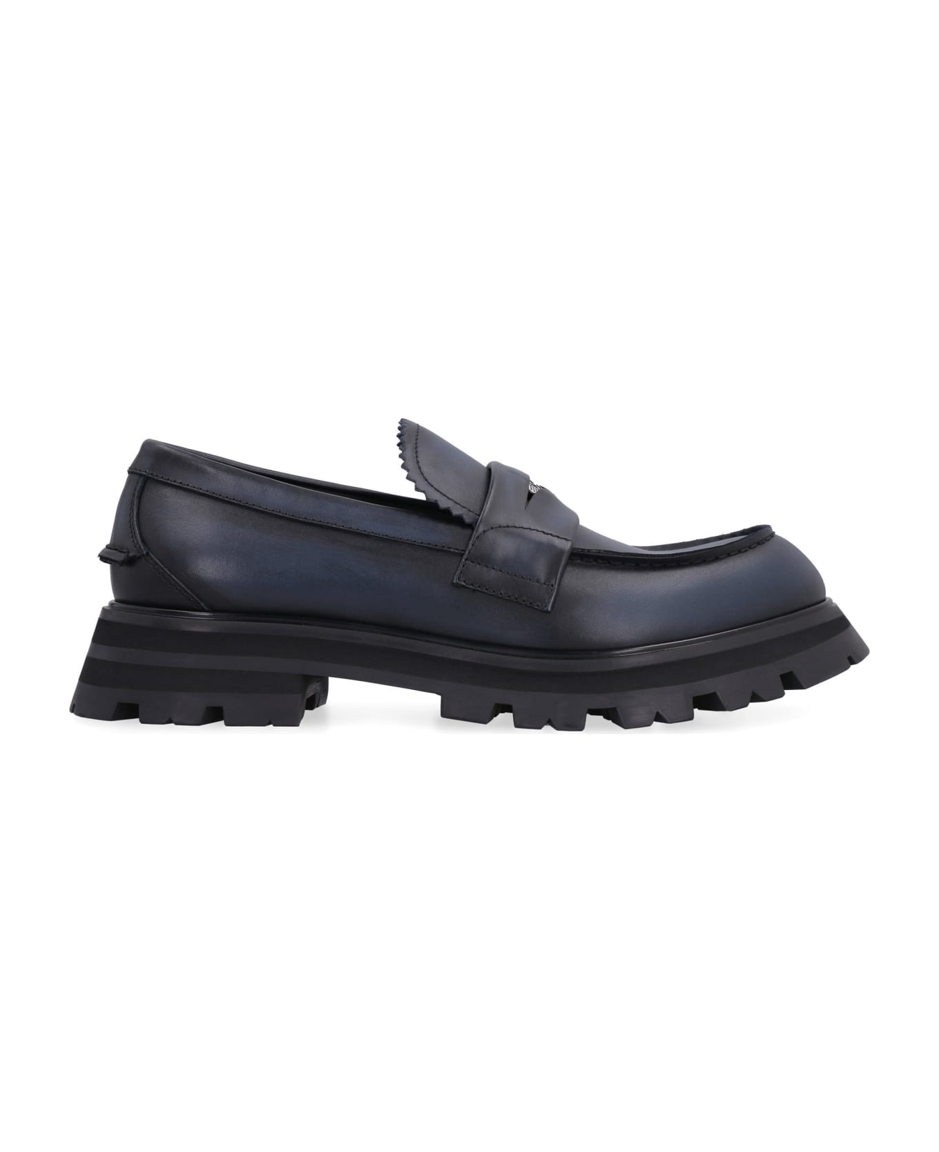 Alexander McQueen Seal Logo Leather Loafers italist, ALWAYS LIKE A SALE