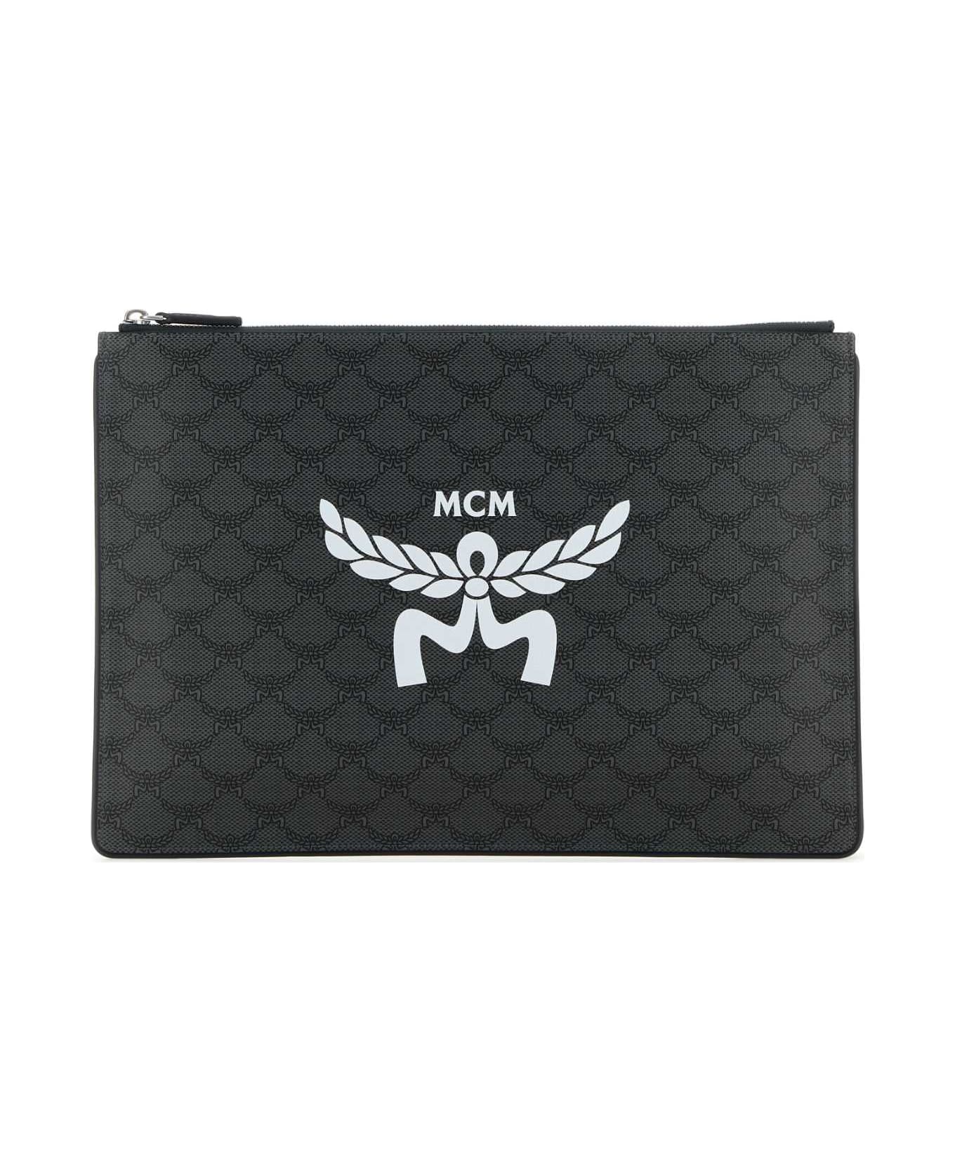 MCM Printed Canvas Himmel Xl Clutch - DARKGREY