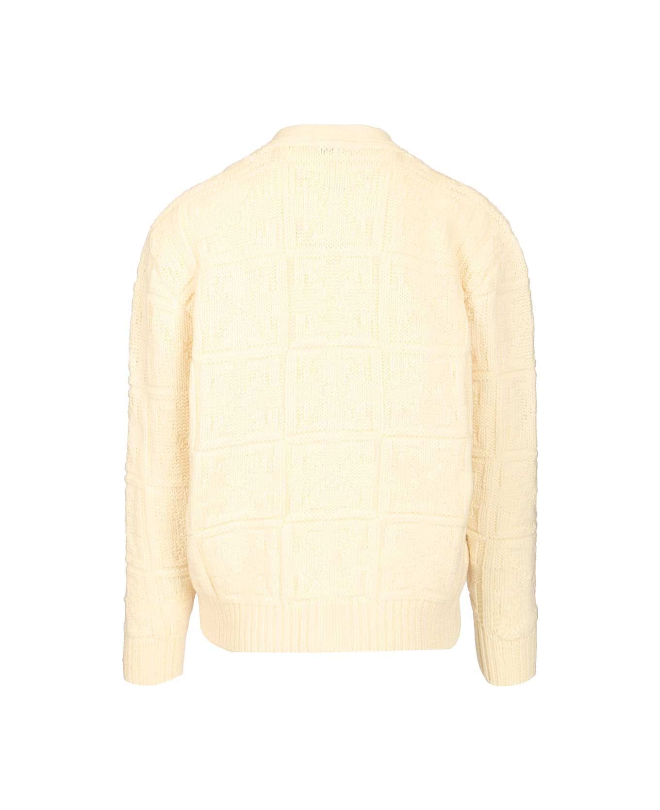 Off-White Arrow 3d Wool Cardigan - BEIGE