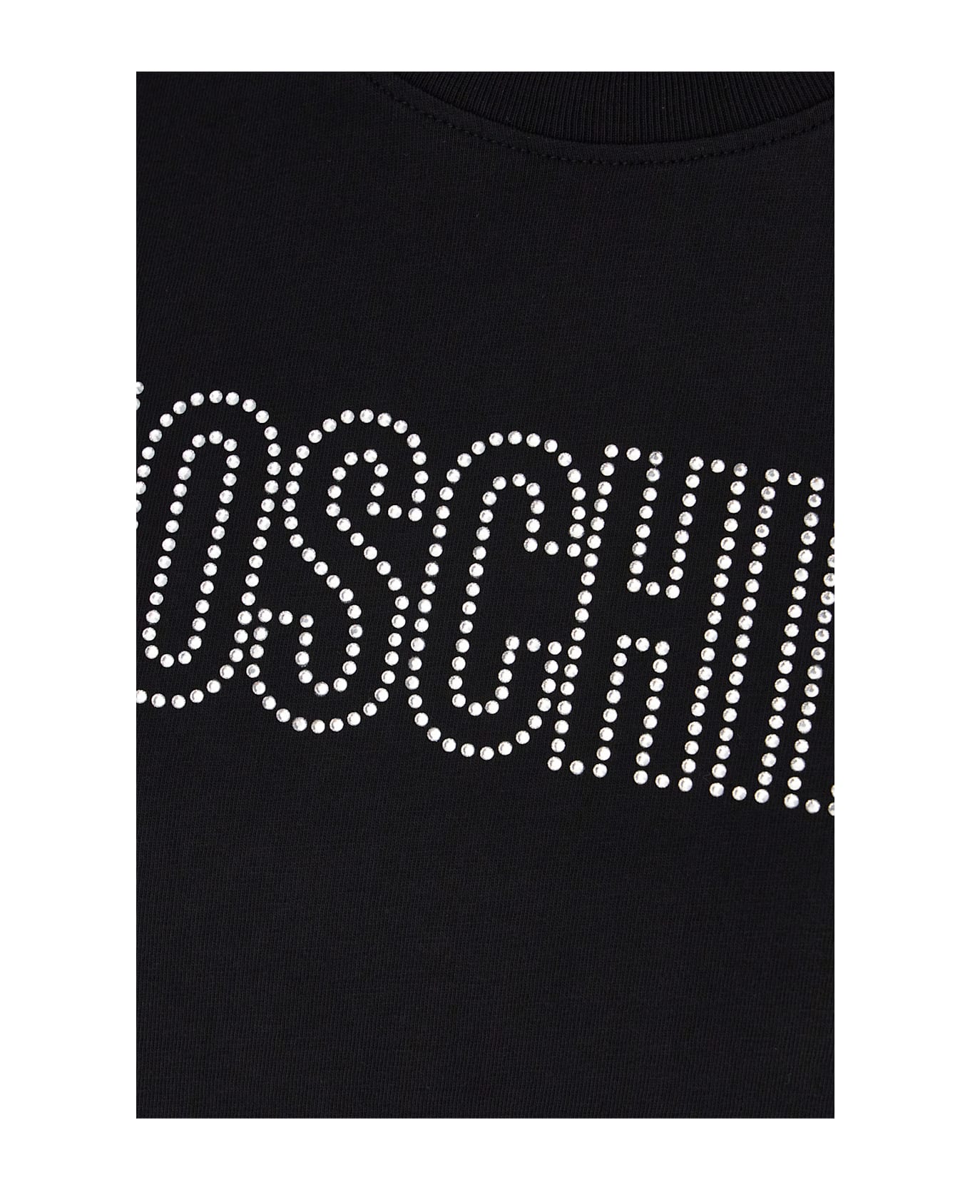 Moschino Black Cotton T-shirt - Fantasia Nero