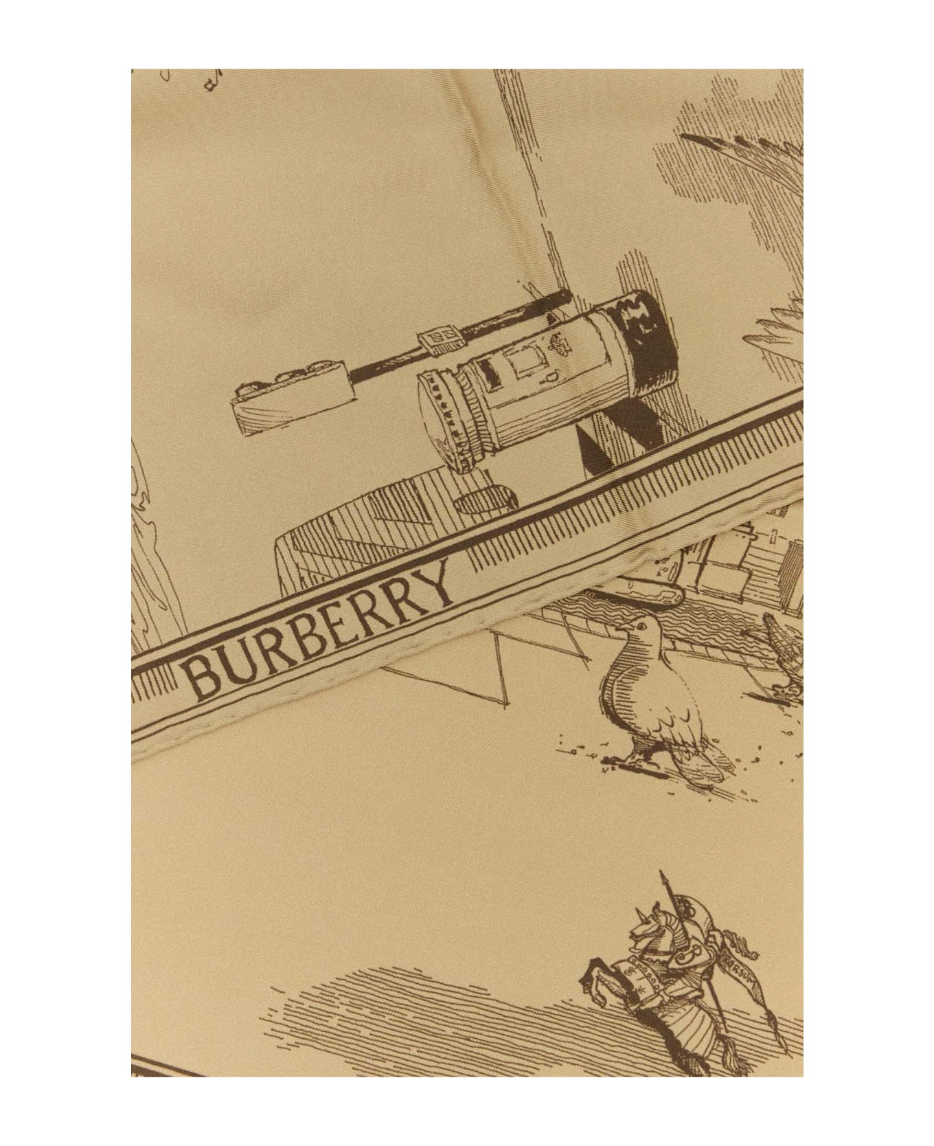 Burberry Printed Silk Foulard - SANDECRU