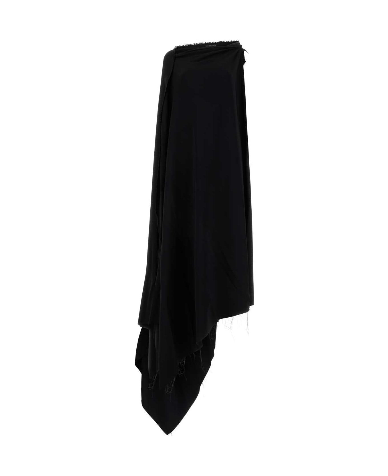 Balenciaga Black Stretch Viscose Blend Long-cut Dress - Black