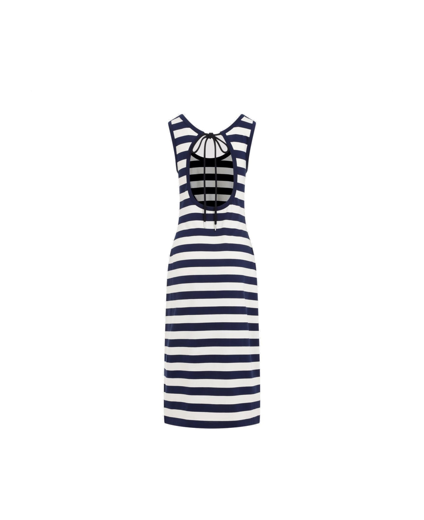 Moncler Striped Sleeveless Dress - White ワンピース＆ドレス