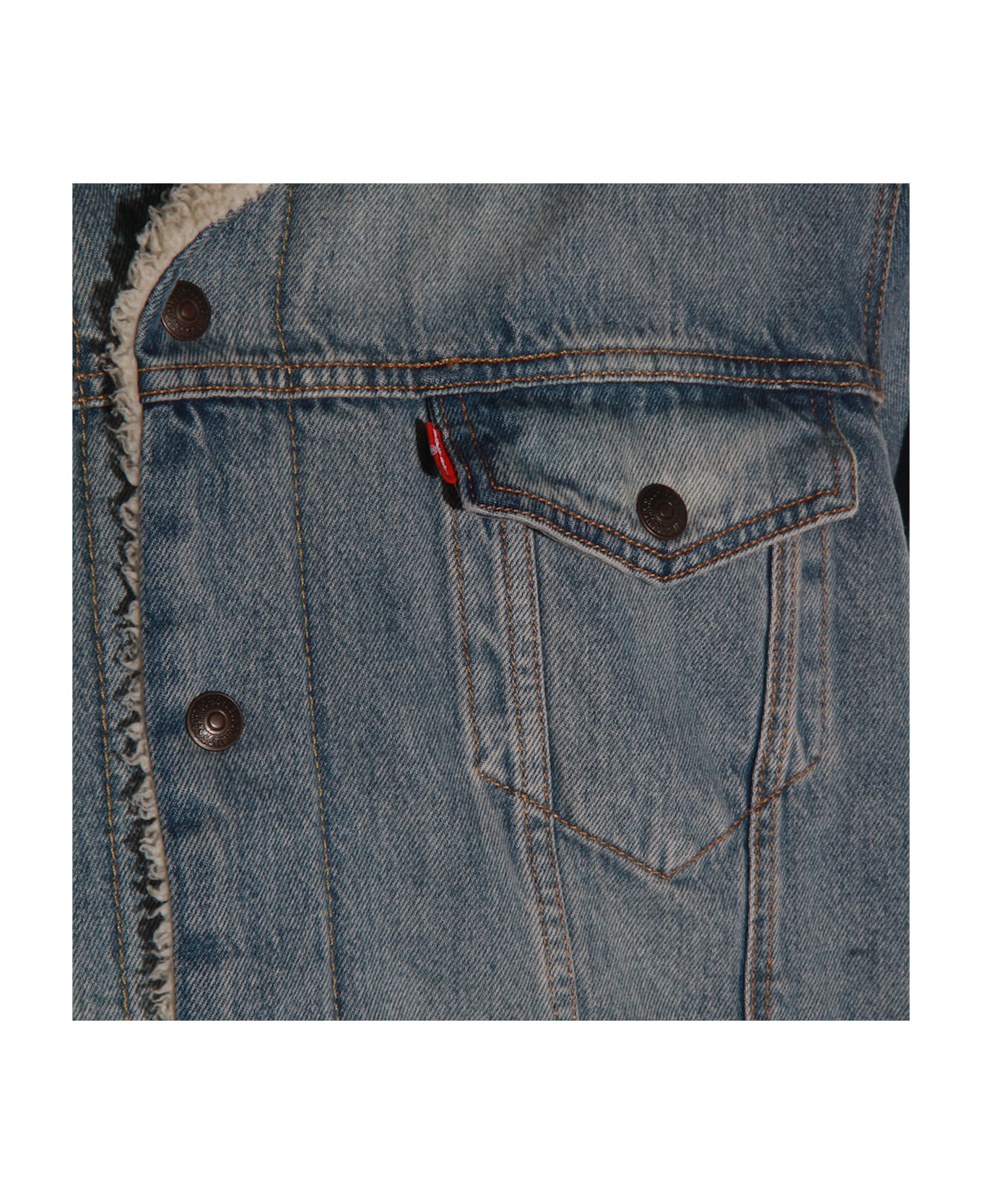 Levi
s Blue Cotton Denim Jacket - Kentucky Blue Sherpa