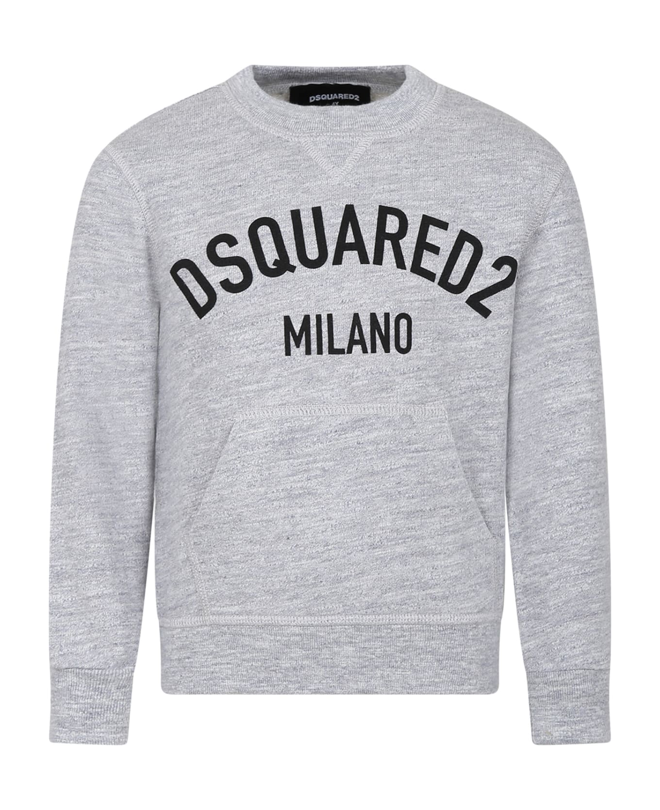 Dsquared2 Grey Sweatshirt For Boy Woth Logo - Grey ニットウェア＆スウェットシャツ