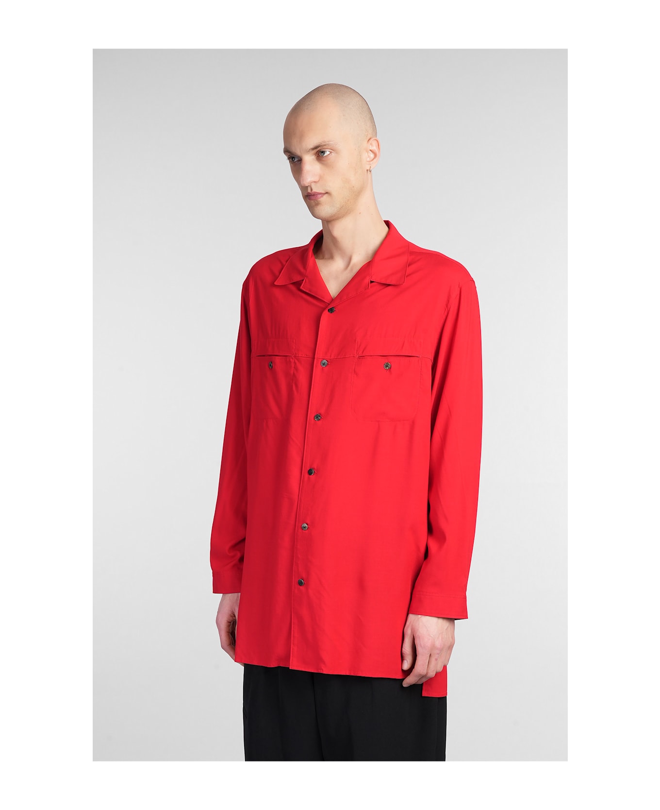 Yohji Yamamoto Shirt In Red Rayon - red