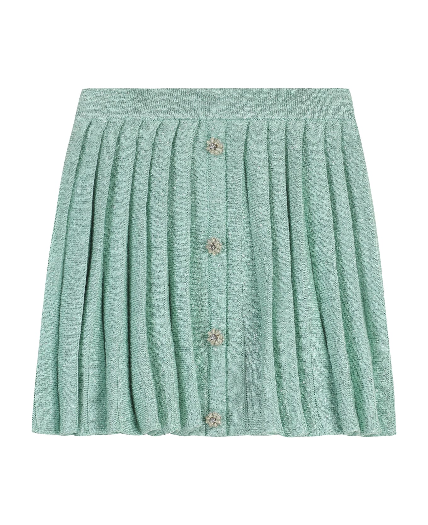 self-portrait Pleated Knit Skirt - green スカート