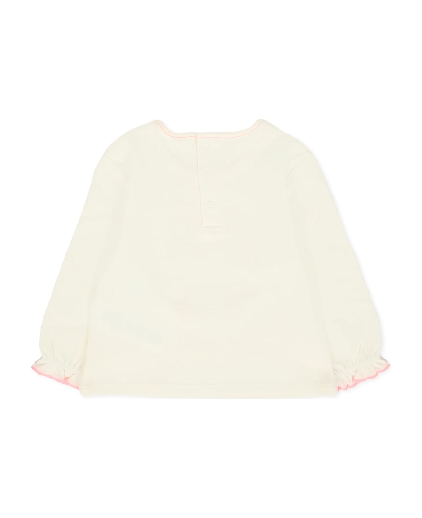 Billieblush Ivory T-shirt For Baby Girl With Cat - Ivory