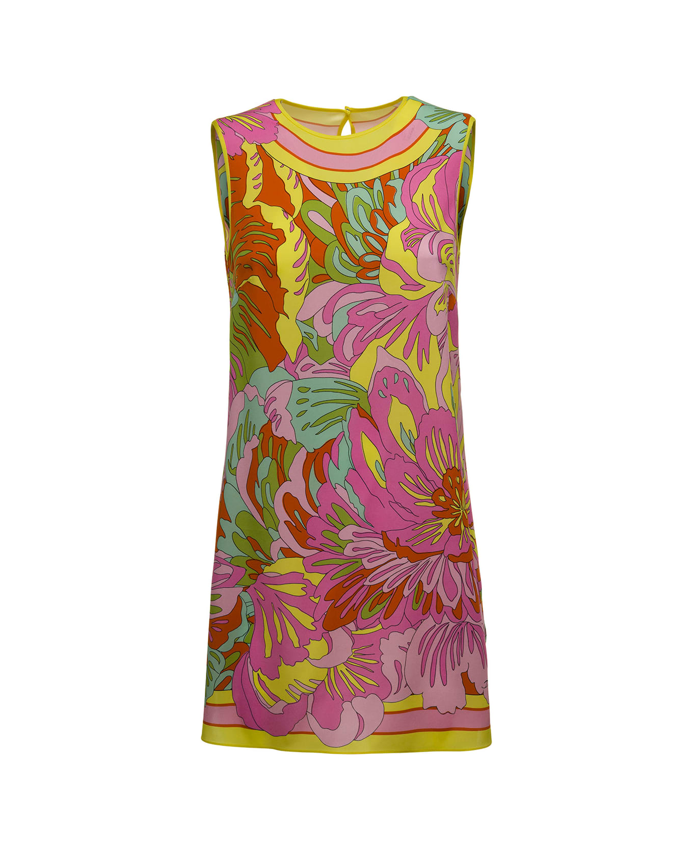 Dolce & Gabbana Multiccolor Silk Dress With 60's Charmeuse Print - Multicolor