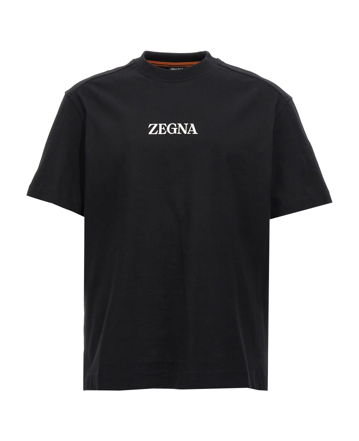 Zegna Rubberized Logo T-shirt - White/Black シャツ