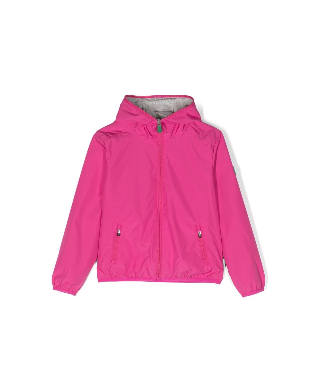 Save the Duck Hooded Windbreaker Jacket In Fuchsia - Pink コート＆ジャケット