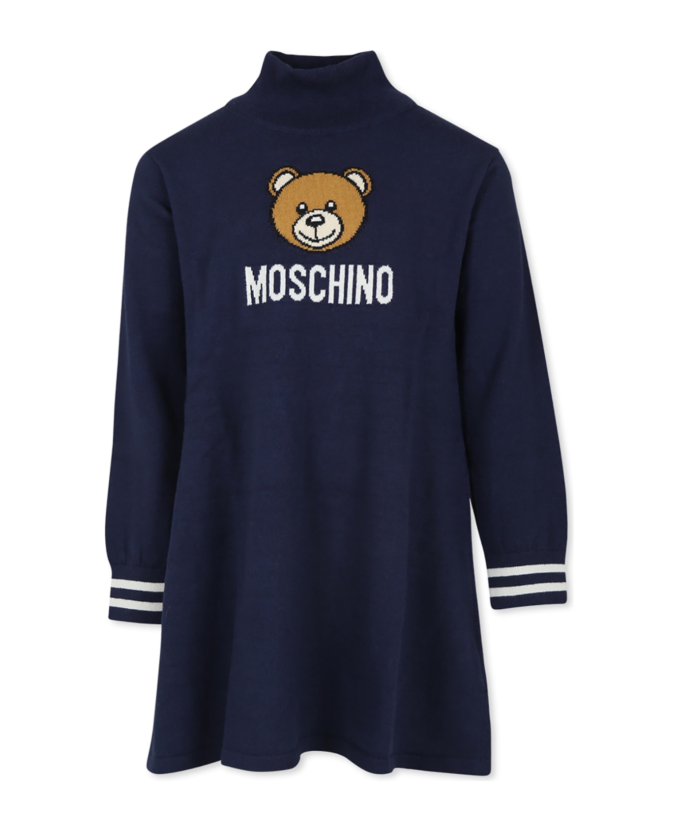 Moschino Blue Dress For Girl With Teddy Bear - Blue