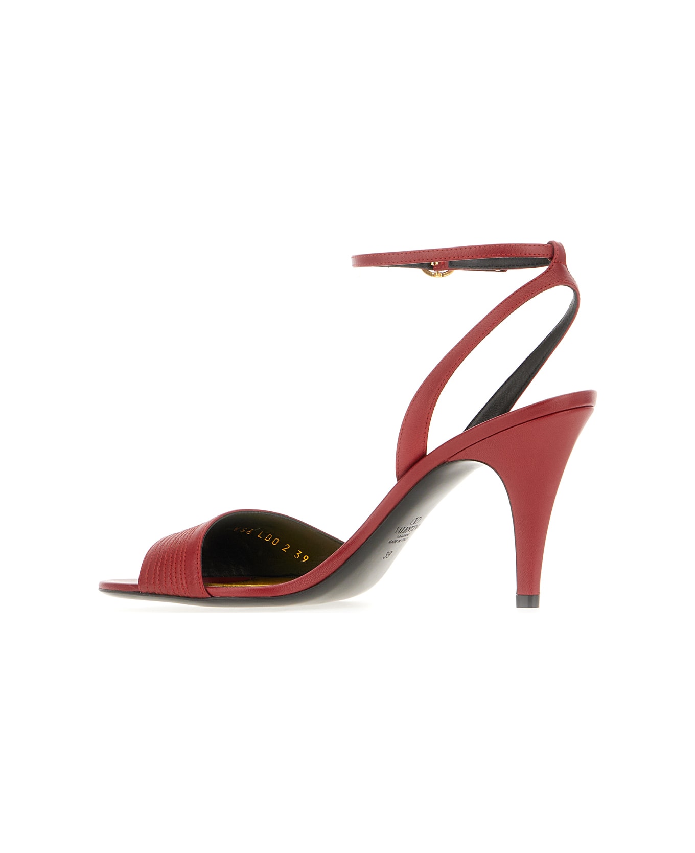 Valentino Garavani Tiziano Red Ladycrush Leather Sandals - CLASSIC RED