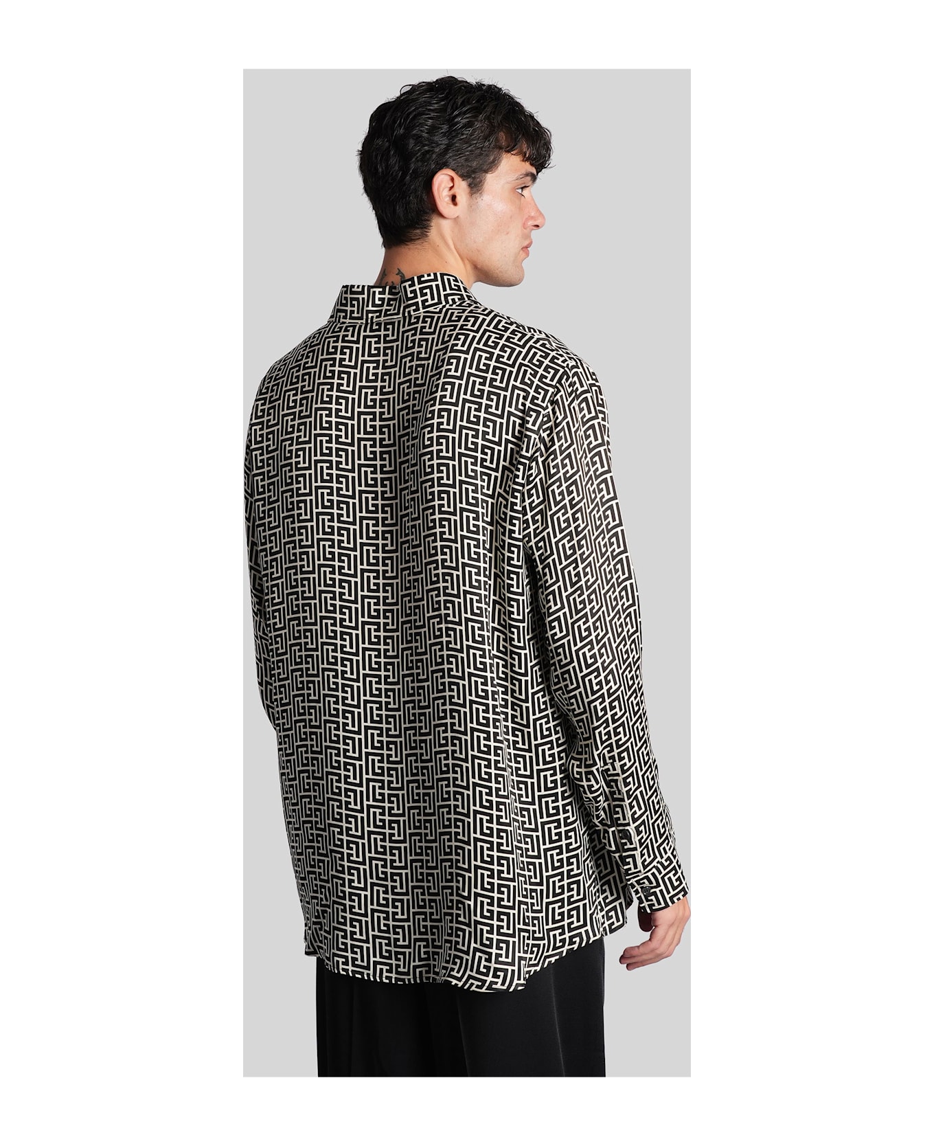 Balmain Shirt In Beige Polyamide Polyester - beige