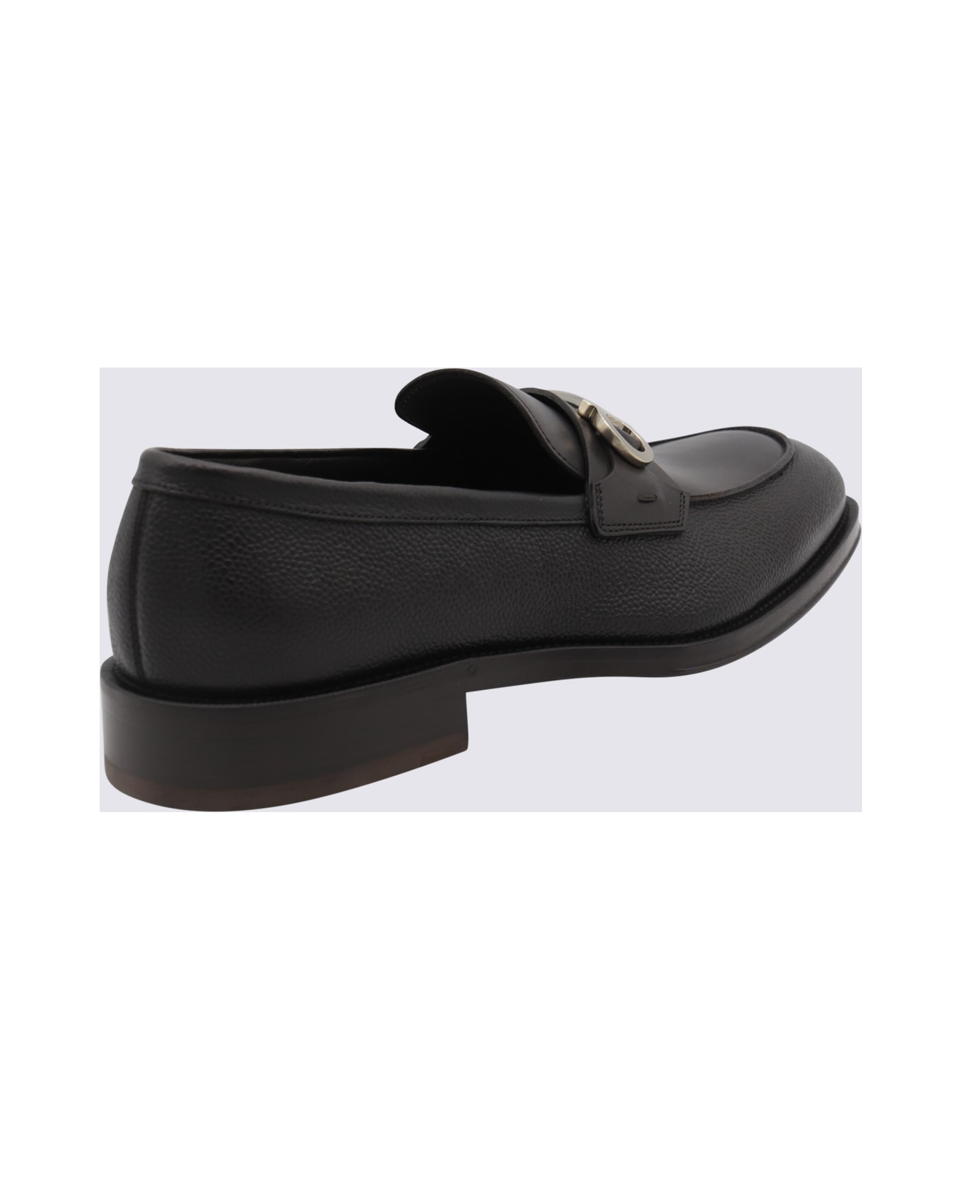 Ferragamo Black Leather Loafers