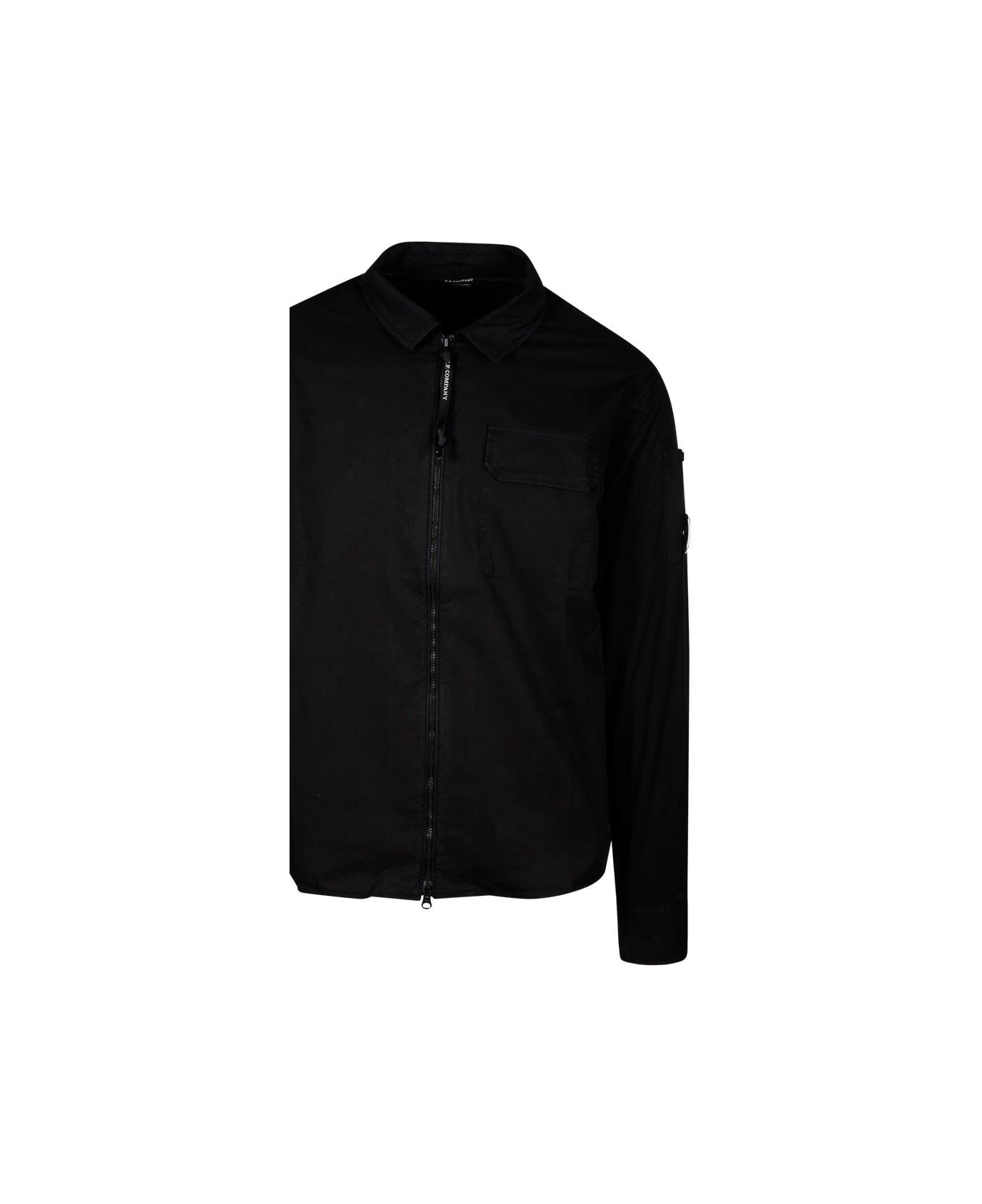 C.P. Company Zip Up Collared Shirt C.p. Company - BLACK