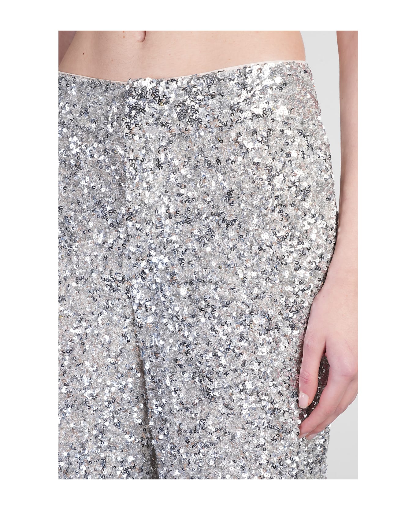 Alice + Olivia Mame Pants In Silver Polyester - silver